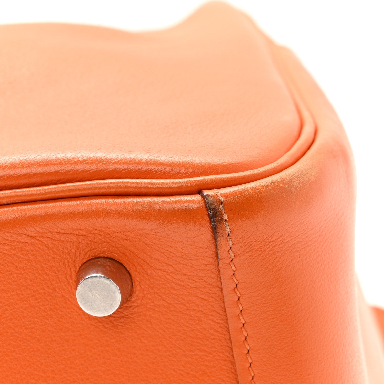 HERMES LINDY 30 ORANGE SWIFT SILVER HARDWARE