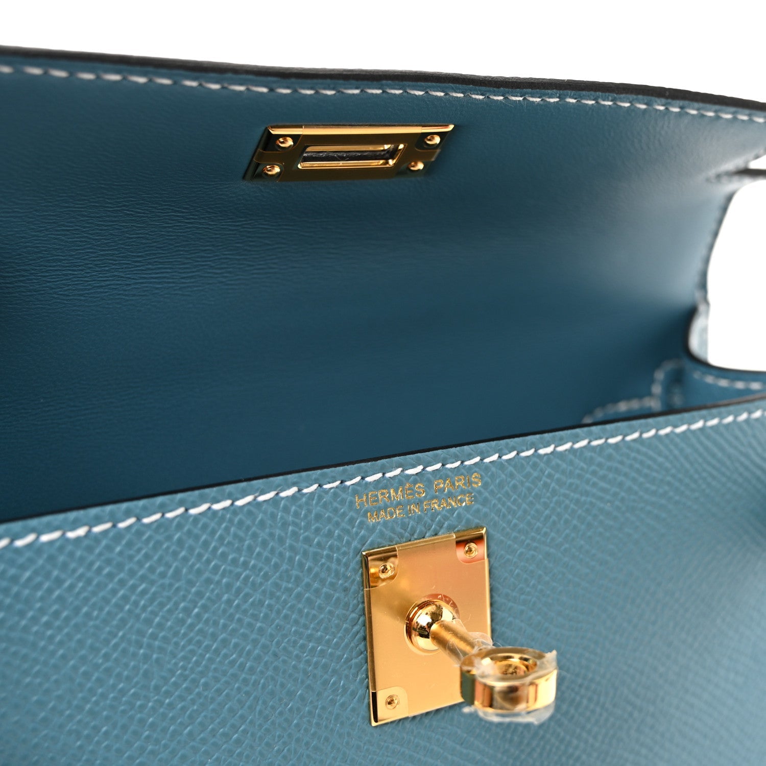 エルメス ミニケリー 20 外縫い New Blue Jean エプソン ゴールド金具 HERMES MINI KELLY 20 SELLIER NEW BLUE JEAN EPSOM GOLD HARDWARE