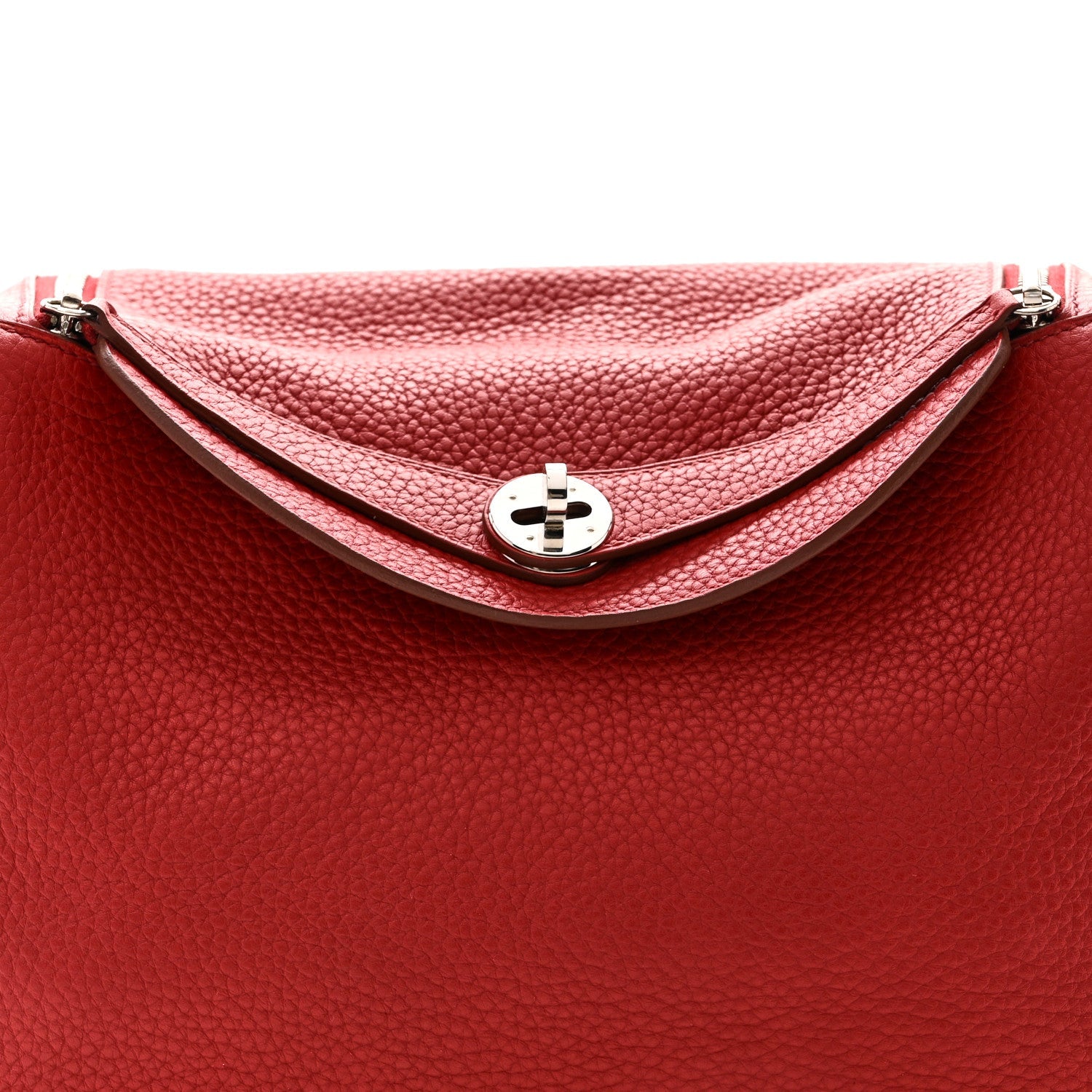HERMES LINDY 30 ROUGE GARANCE TAURILLON CLEMENCE SILVER HARDWARE