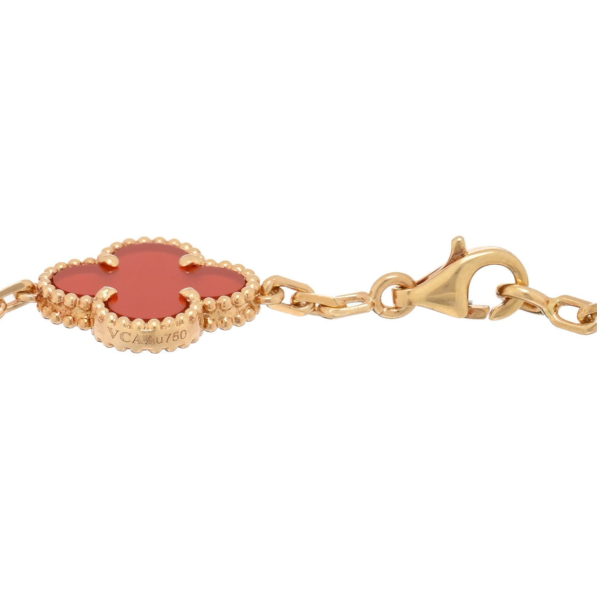 ヴァンクリーフ＆アーペル ヴィンテージアルハンブラ 5モチーフ ブレスレット カーネリアン 18K イエローゴールド VAN CLEEF & ARPELS VINTAGE ALHAMBRA 5 MOTIFS BRACELET CARNELIAN 18K YELLOW GOLD