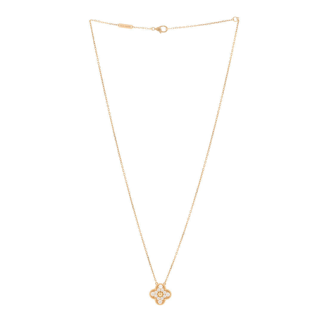 ヴァンクリーフ＆アーペル ヴィンテージアルハンブラ ペンダントネックレス ダイヤモンド 18K イエローゴールド VAN CLEEF & ARPELS VINTAGE ALHAMBRA PENDANT NECKLACE DIAMOND 18K YELLOW GOLD