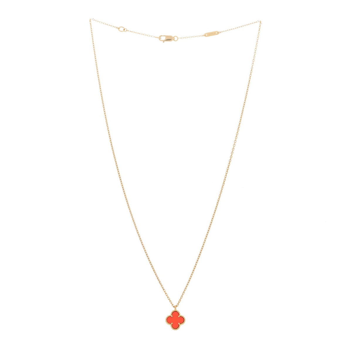 ヴァンクリーフ＆アーペル スウィートアルハンブラ ペンダントネックレス カーネリアン 18K ローズゴールド VAN CLEEF & ARPELS SWEET ALHAMBRA PENDANT NECKLACE CARNELIAN 18K ROSE GOLD