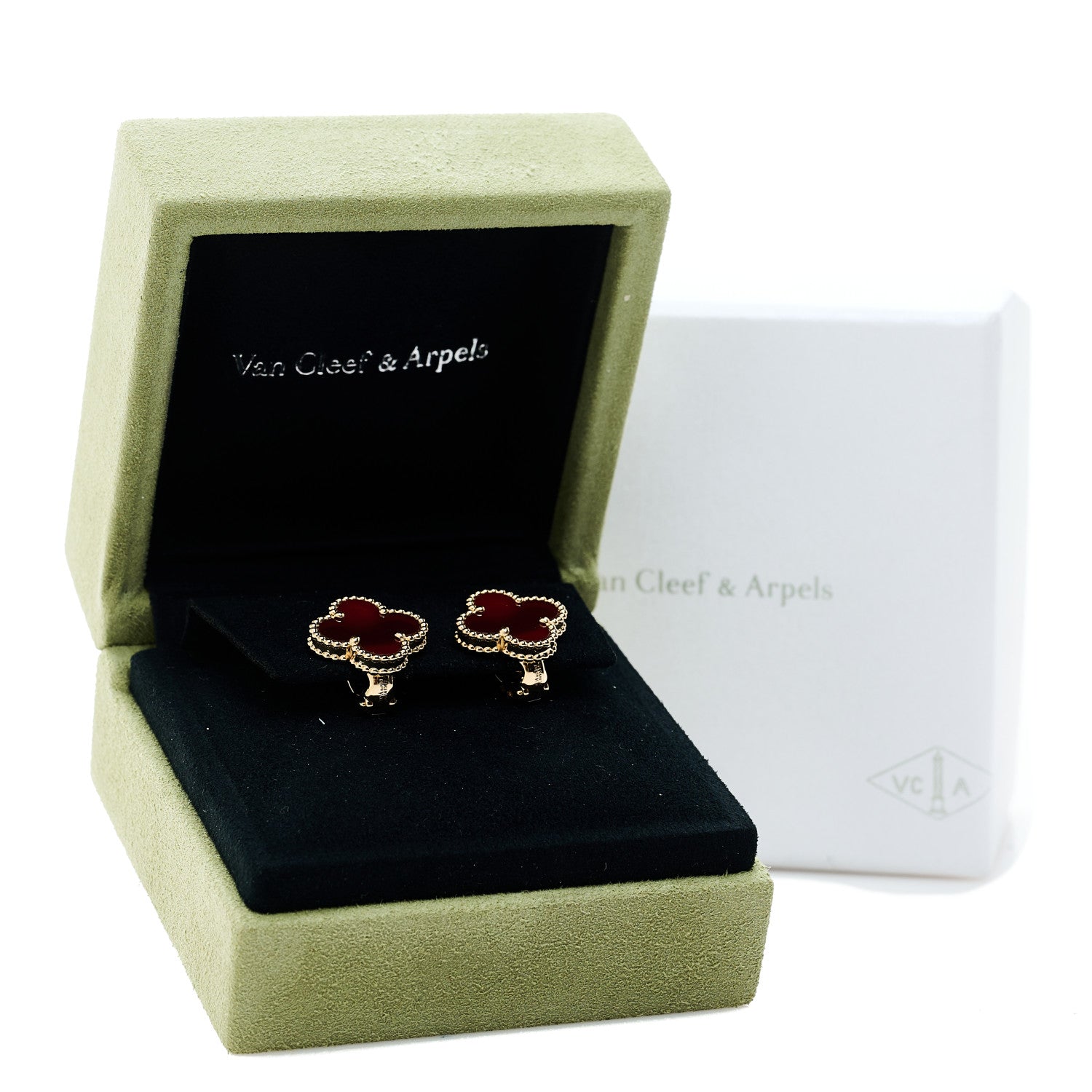 ヴァンクリーフ＆アーペル ヴィンテージアルハンブラ ピアス カーネリアン 18K イエローゴールド VAN CLEEF & ARPELS VINTAGE ALHAMBRA EARRINGS CARNELIAN 18K YELLOW GOLD