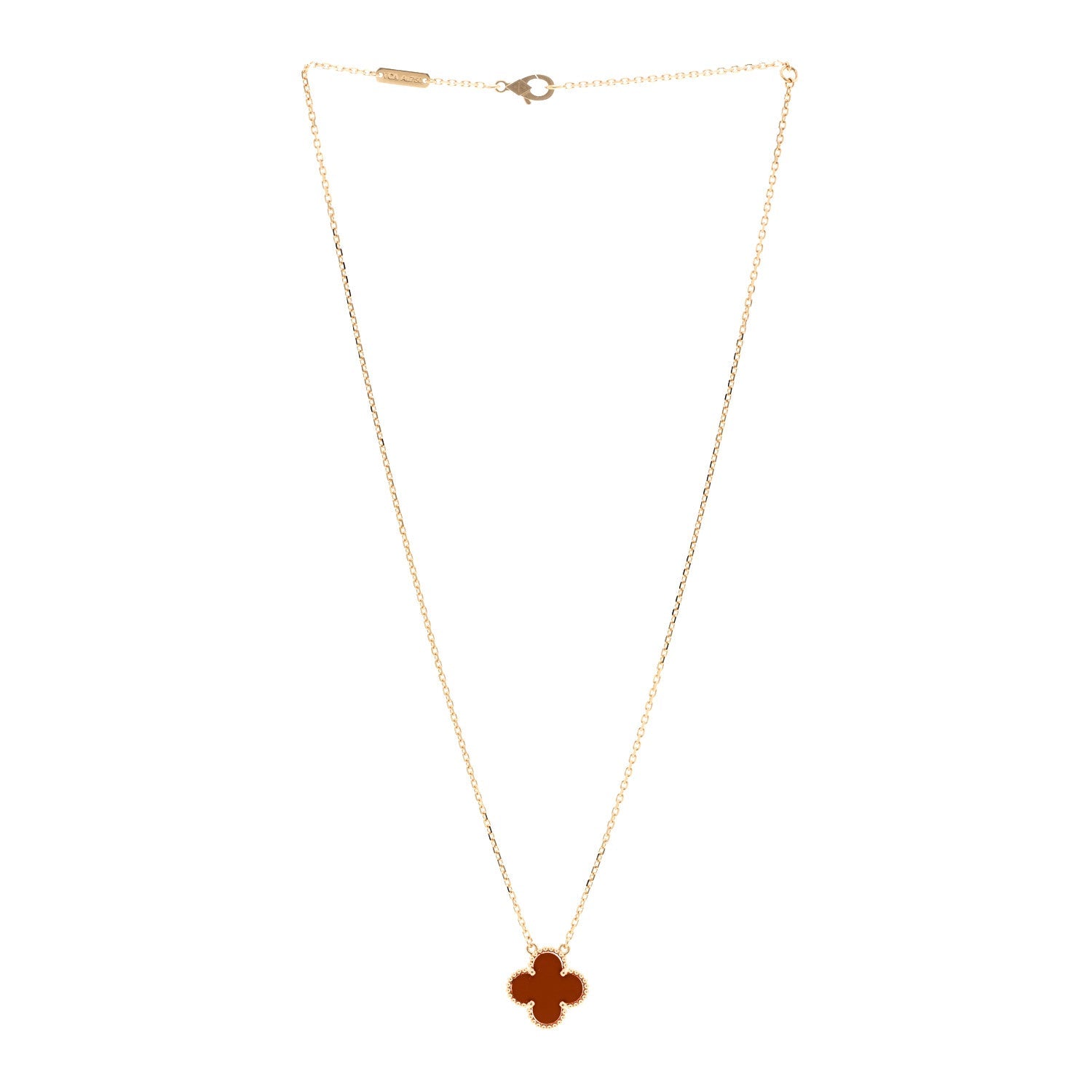 ヴァンクリーフ＆アーペル ヴィンテージアルハンブラ ペンダントネックレス カーネリアン 18K イエローゴールド VAN CLEEF & ARPELS VINTAGE ALHAMBRA PENDANT NECKLACE CARNELIAN 18K YELLOW GOLD