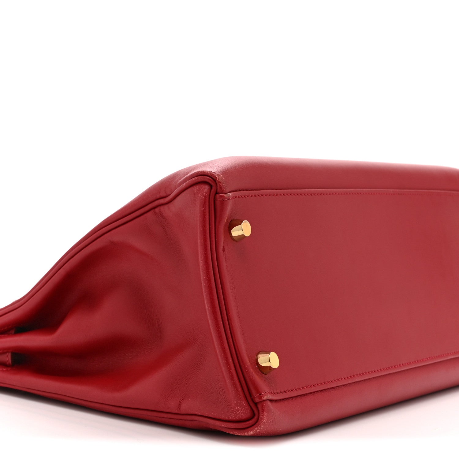 HERMES KELLY 32 RETOURNE ROUGE VIF TADELAKT GOLD HARDWARE