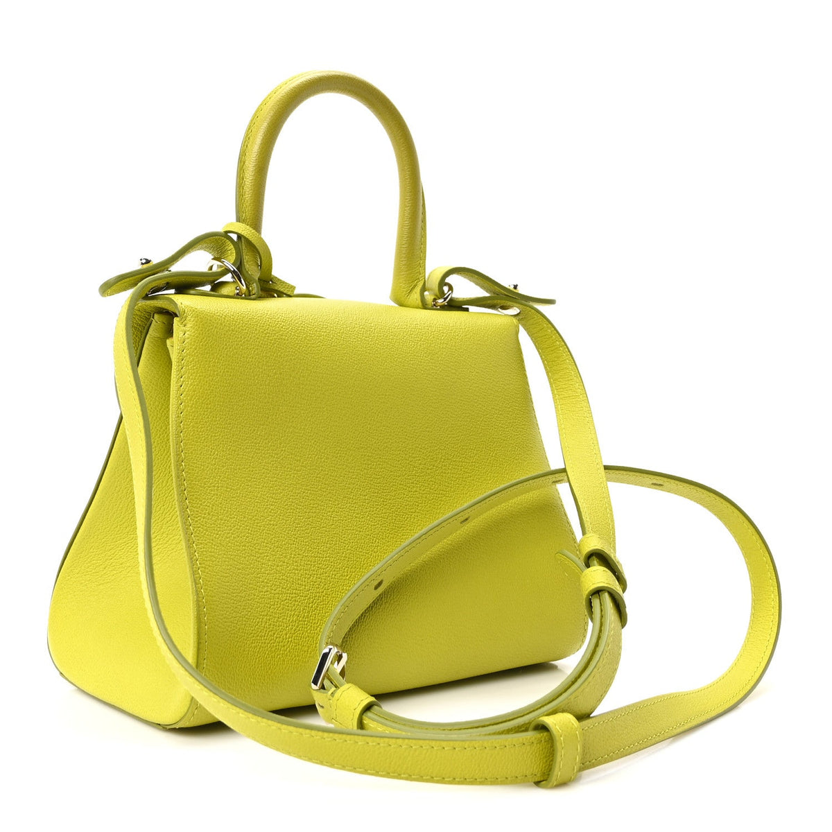 デルヴォー ブリヨン ミニ ショルダーバッグ Lime グレインドロデオカーフスキン シルバー金具 DELVAUX BRILLANT MINI SHOULDER BAG LIME GRAINED RODEO CALFSKIN SILVER HARDWARE