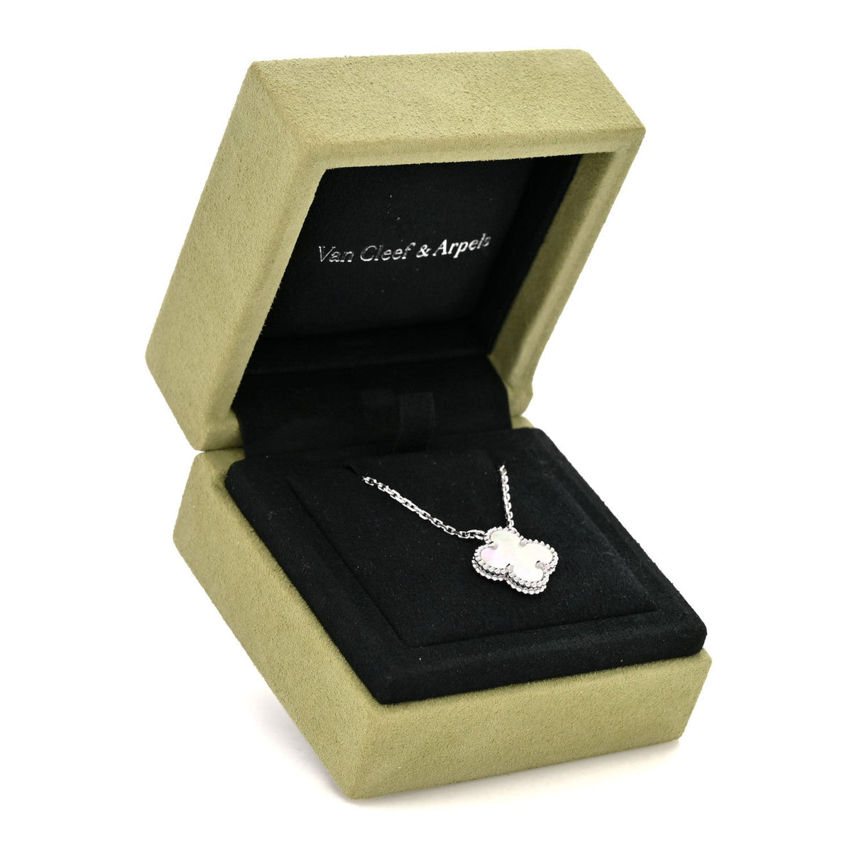 ヴァンクリーフ＆アーペル ヴィンテージアルハンブラ ペンダントネックレス マザーオブパール 18K ホワイトゴールド VAN CLEEF & ARPELS VINTAGE ALHAMBRA PENDANT NECKLACE MOTHER OF PEARL 18K WHITE GOLD