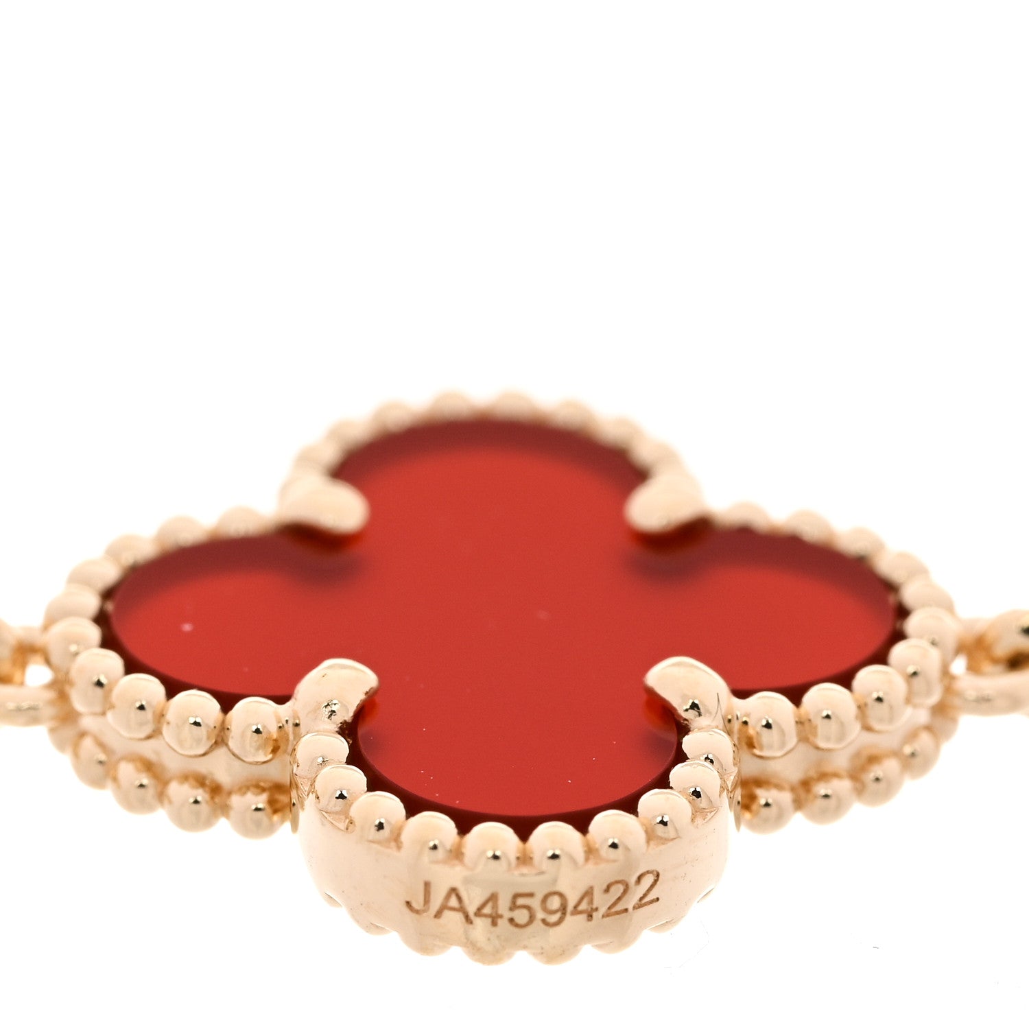 ヴァンクリーフ&アーペル 18Kイエローゴールド カーネリアン 5モチーフ ヴィンテージ アルハンブラ ブレスレット