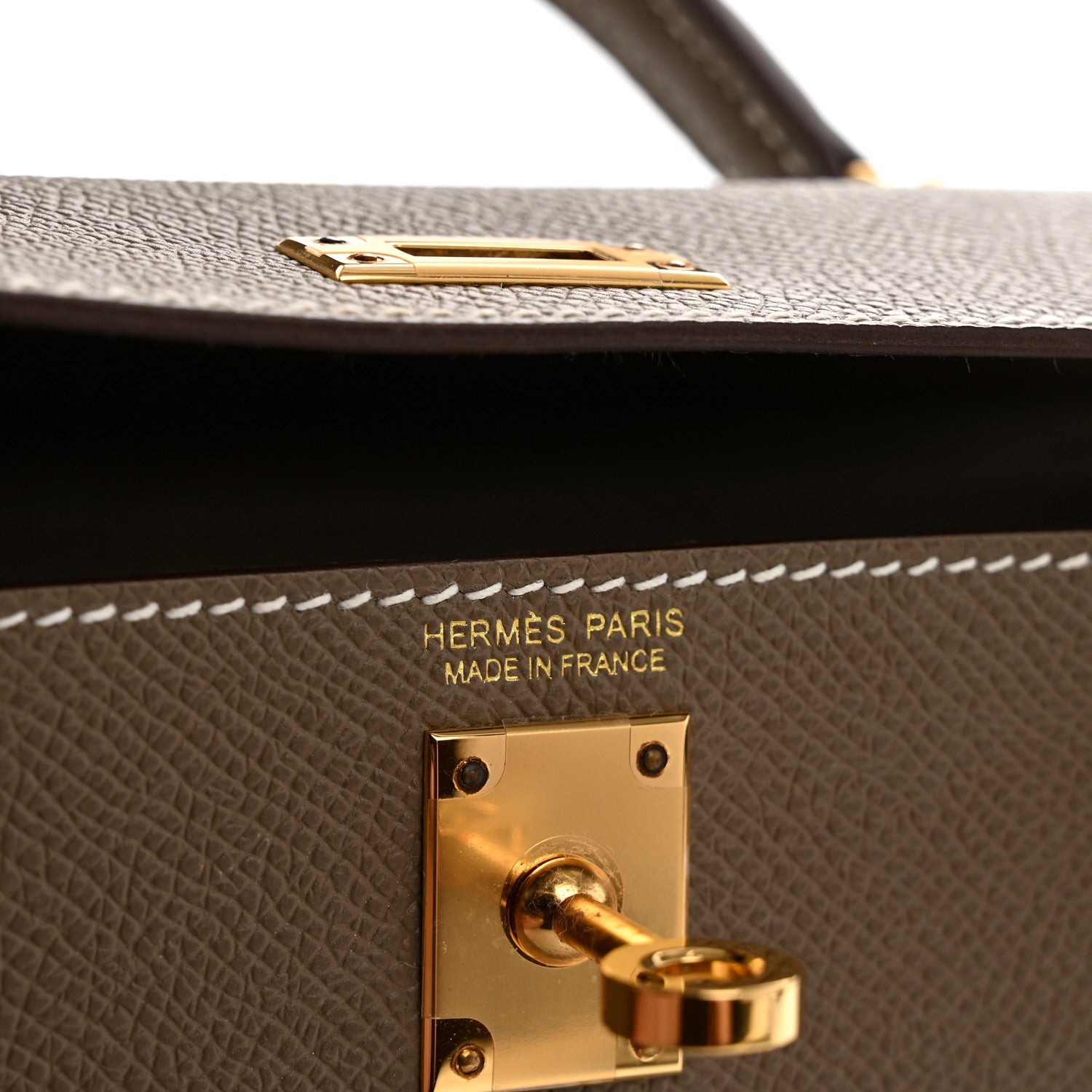 エルメス ミニケリー 20 外縫い Etoupe エプソン ゴールド金具 HERMES MINI KELLY 20 SELLIER ETOUPE EPSOM GOLD HARDWARE