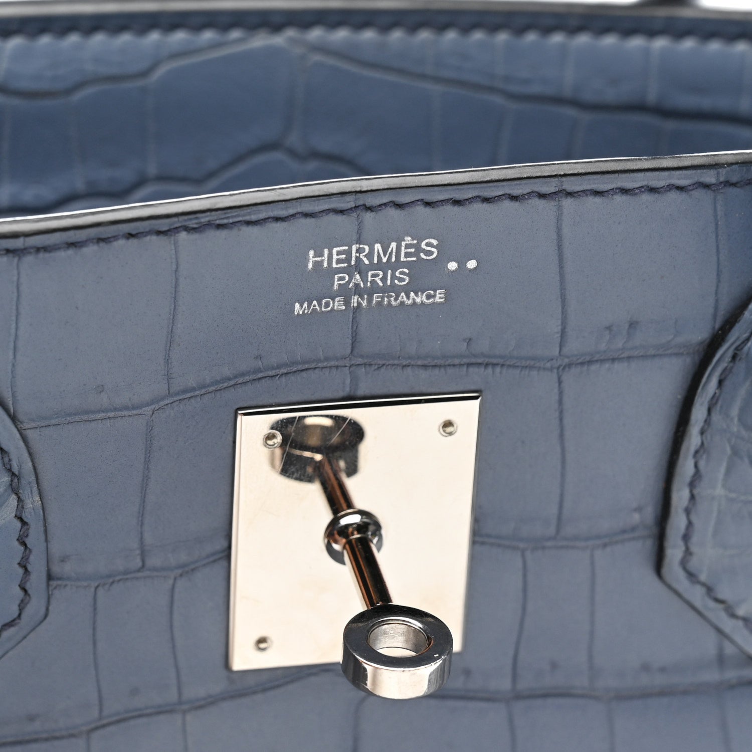 Hermes Birkin 30 Bleu Brighton Matte Porosus Crocodile Silver Hardware HERMES BIRKIN 30 BLEU BRIGHTON SILVER HARDWARE
