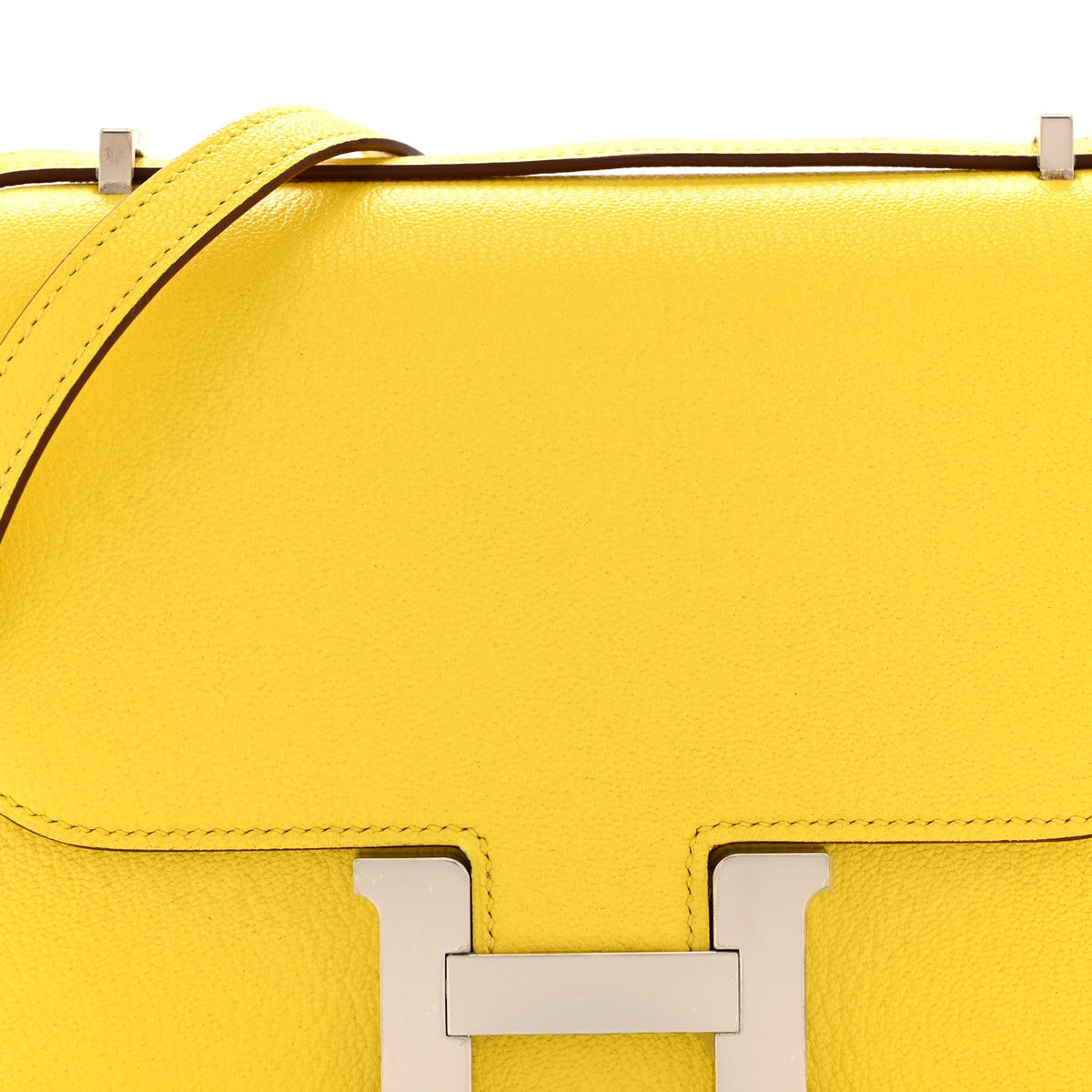 Hermès Mini Constance 18 Jaune De Naples Chèvre Mysore Silver Hardware