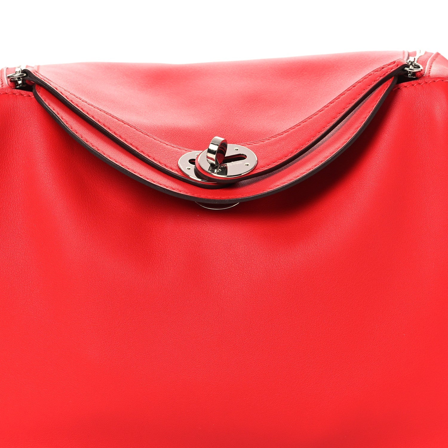 HERMES LINDY 26 ROUGE DE COEUR SWIFT SILVER HARDWARE