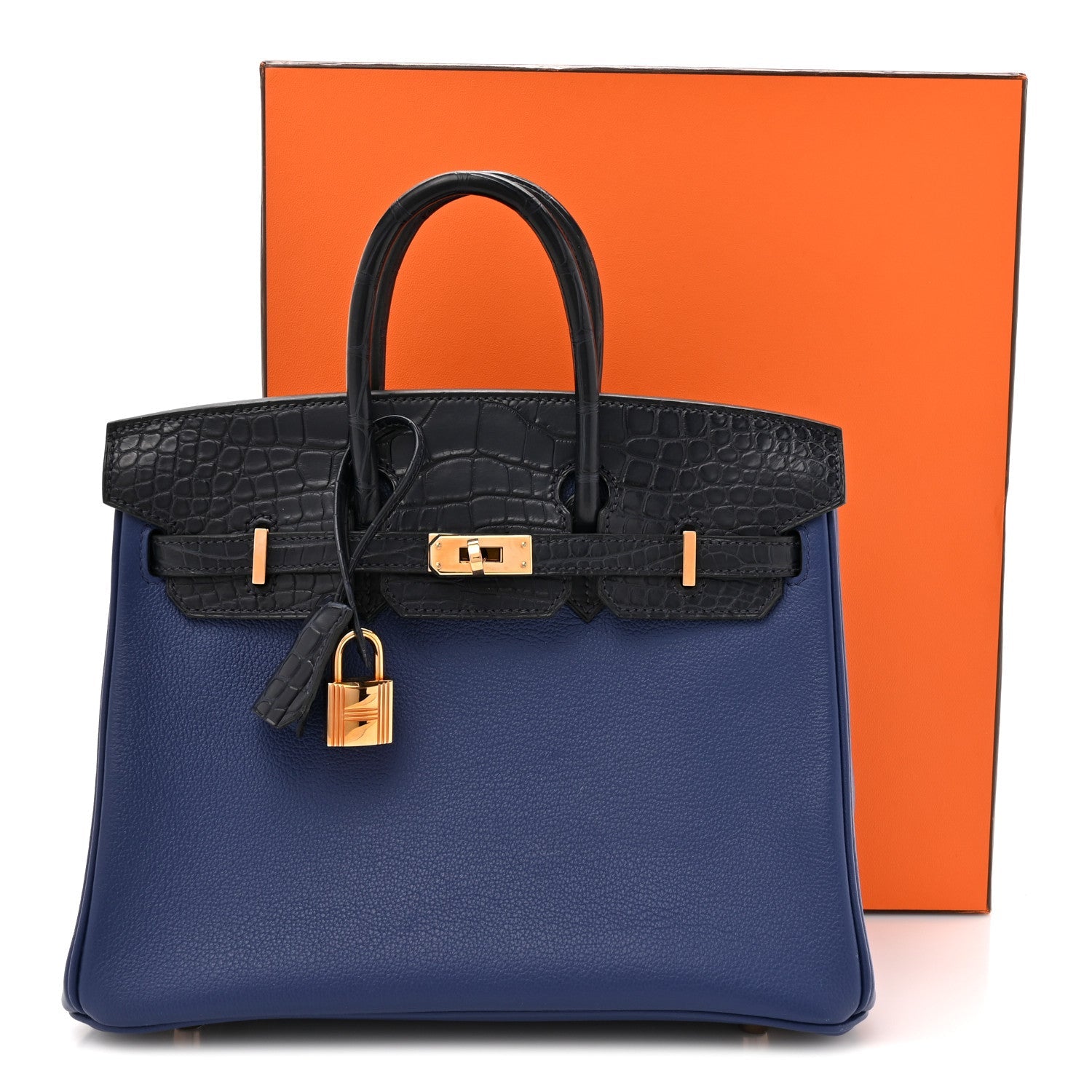 エルメス バーキン 25 Bleu Saphir Bleu Marine トリヨン ノビロ / マットアリゲーター ローズゴールド金具 HERMES BIRKIN 25 BLEU SAPHIR BLEU MARINE TAURILLON NOVILLO MATTE ALLIGATOR ROSE GOLD HARDWARE