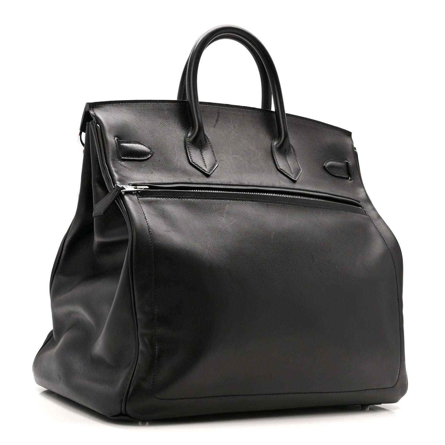 HERMES BIRKIN ROCK 40 HAC BLACK VEAU VOLUPTO SILVER HARDWARE