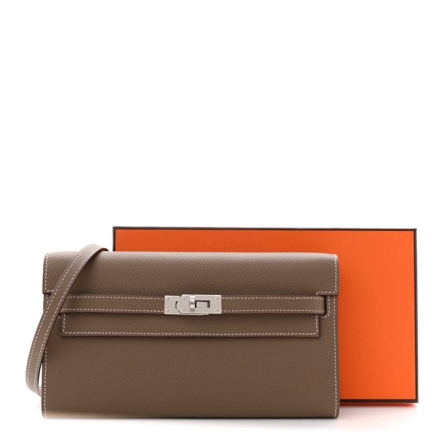 エルメス ケリートゥーゴー 長財布 Etoupe エプソン シルバー金具 HERMES KELLY TO GO WALLET ETOUPE EPSOM SILVER HARDWARE