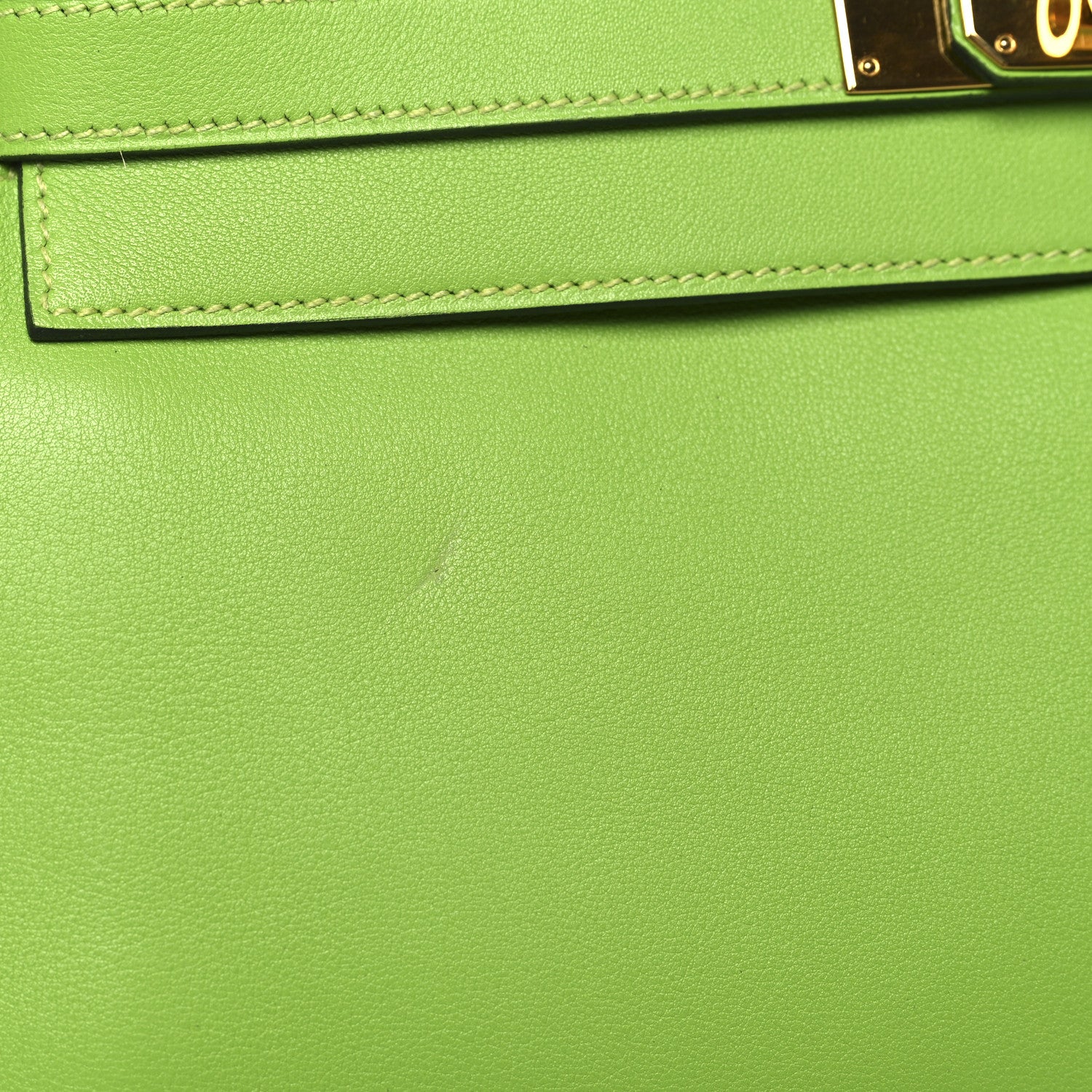 HERMES KELLY 28 RETOURNE VERT CRU VEAU GULLIVER GOLD HARDWARE