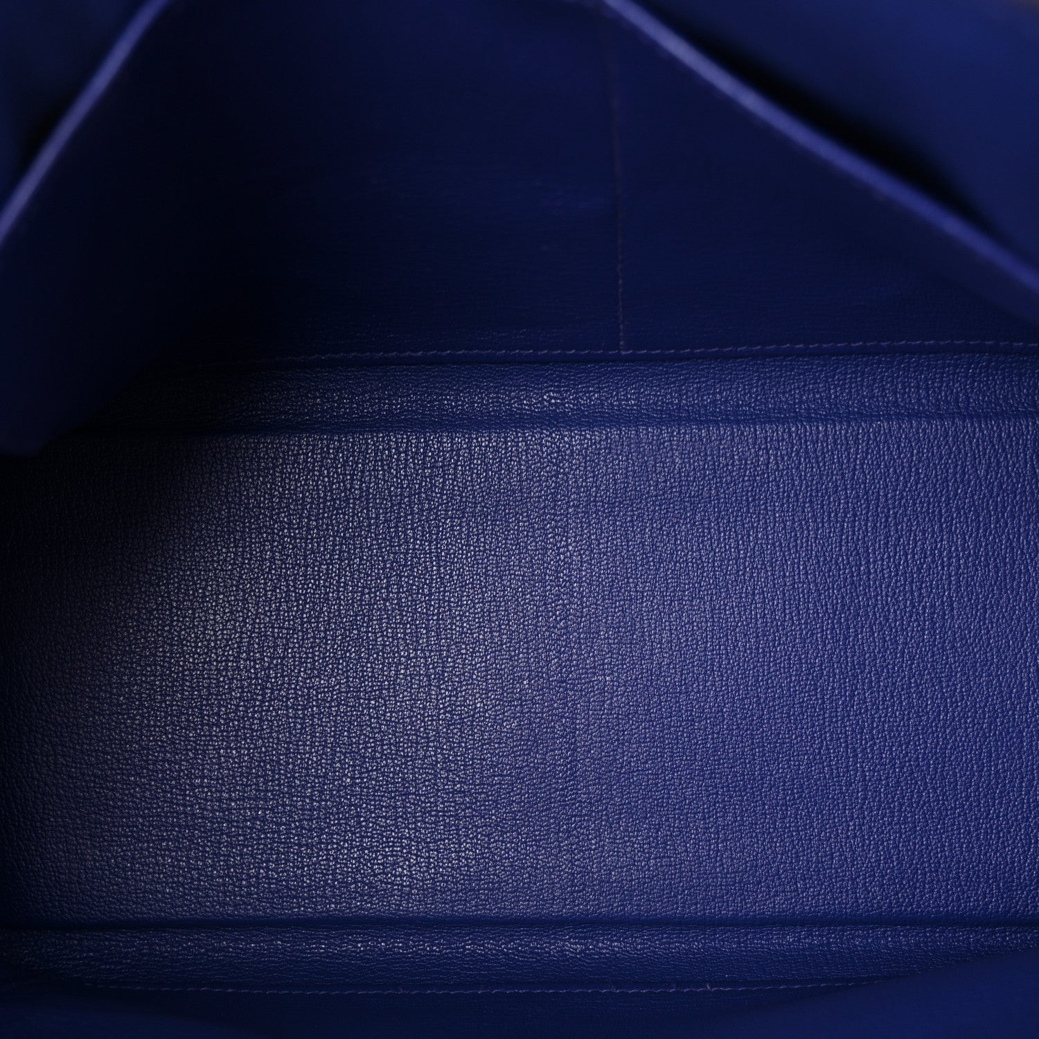 HERMES KELLY 32 RETOURNE BLEU ELECTRIQUE TAURILLON CLEMENCE SILVER HARDWARE