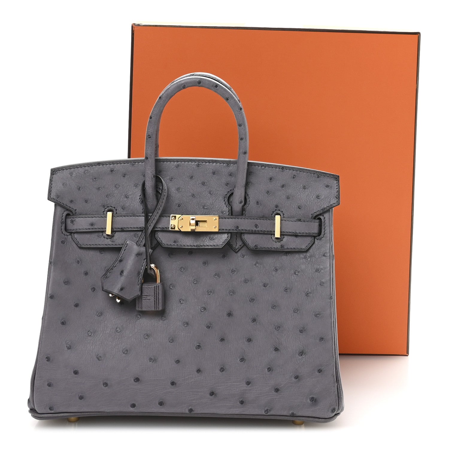 エルメス バーキン 25 Gris Agate オーストリッチ ゴールド金具 HERMES BIRKIN 25 GRIS AGATE OSTRICH GOLD HARDWARE