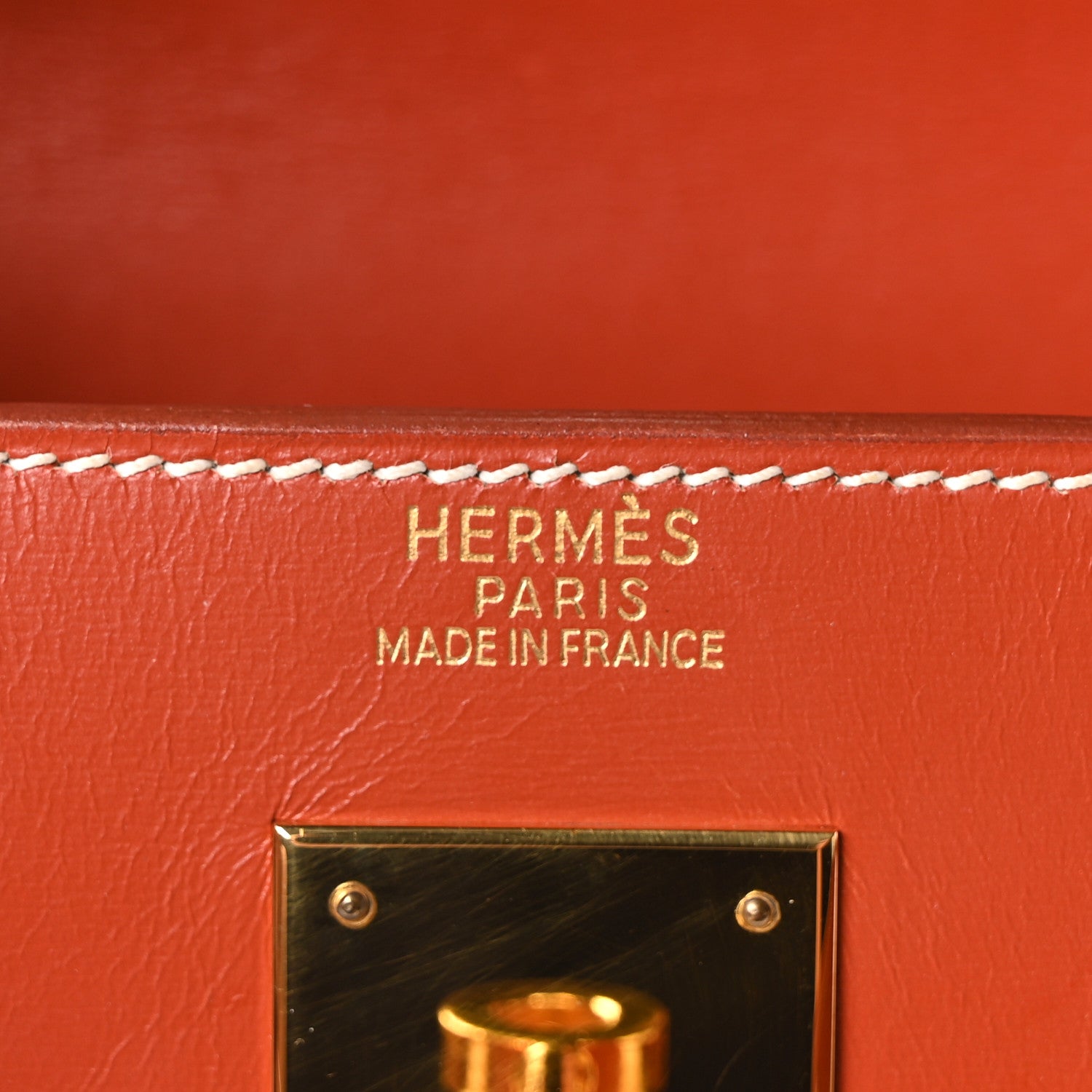 エルメス ケリー32 外縫い Brique ボックス ゴールド金具 HERMES KELLY32 SELLIER BRIQUE BOX GOLD HARDWARE