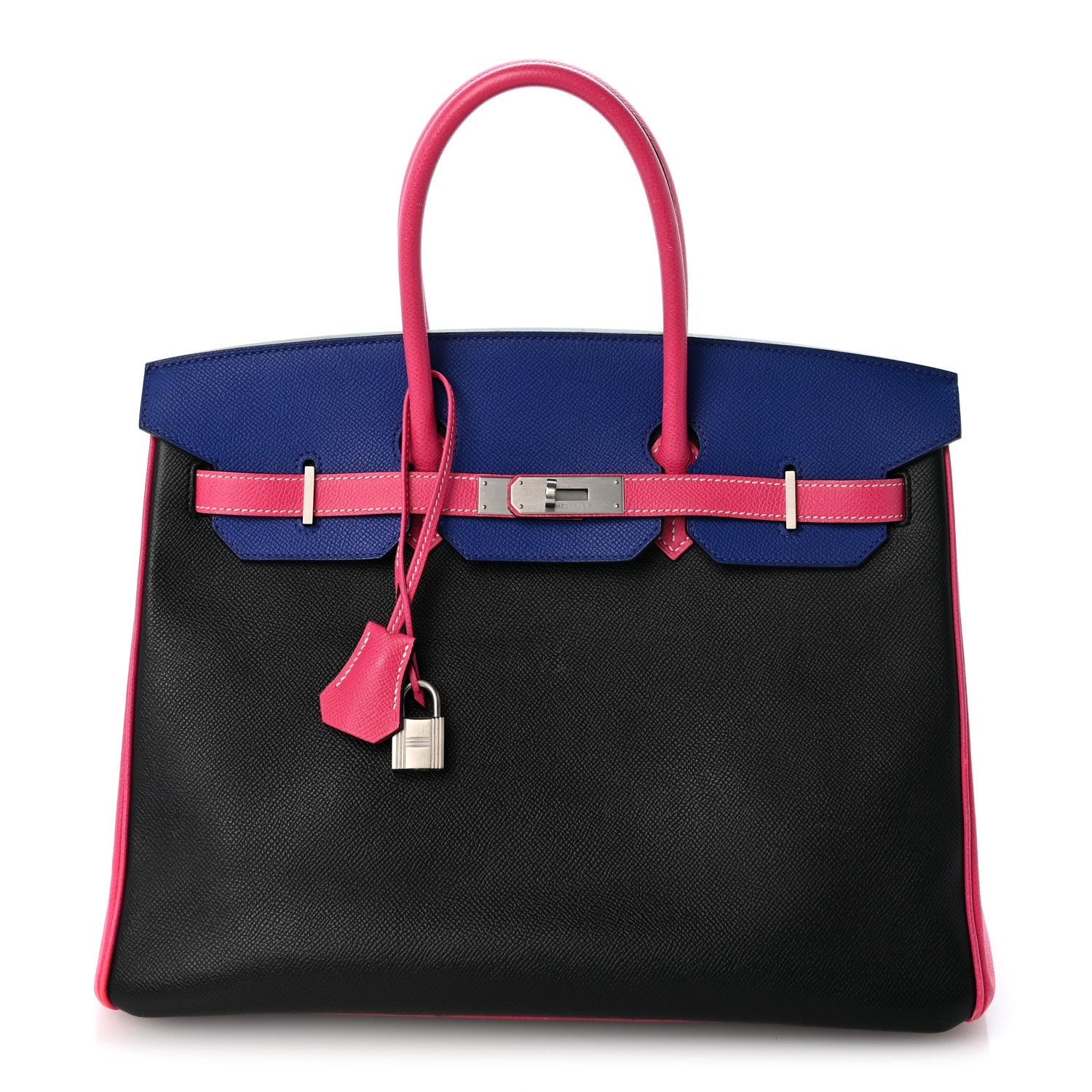 エルメス バーキン 35 HSS パーソナルオーダー Black Bleu Electrique Rose Tyrien エプソン マットシルバー金具 HERMES BIRKIN 35 HSS PERSONAL ORDER BLACK BLEU ELECTRIQUE ROSE TYRIEN EPSOM MATTE SILVER HARDWARE