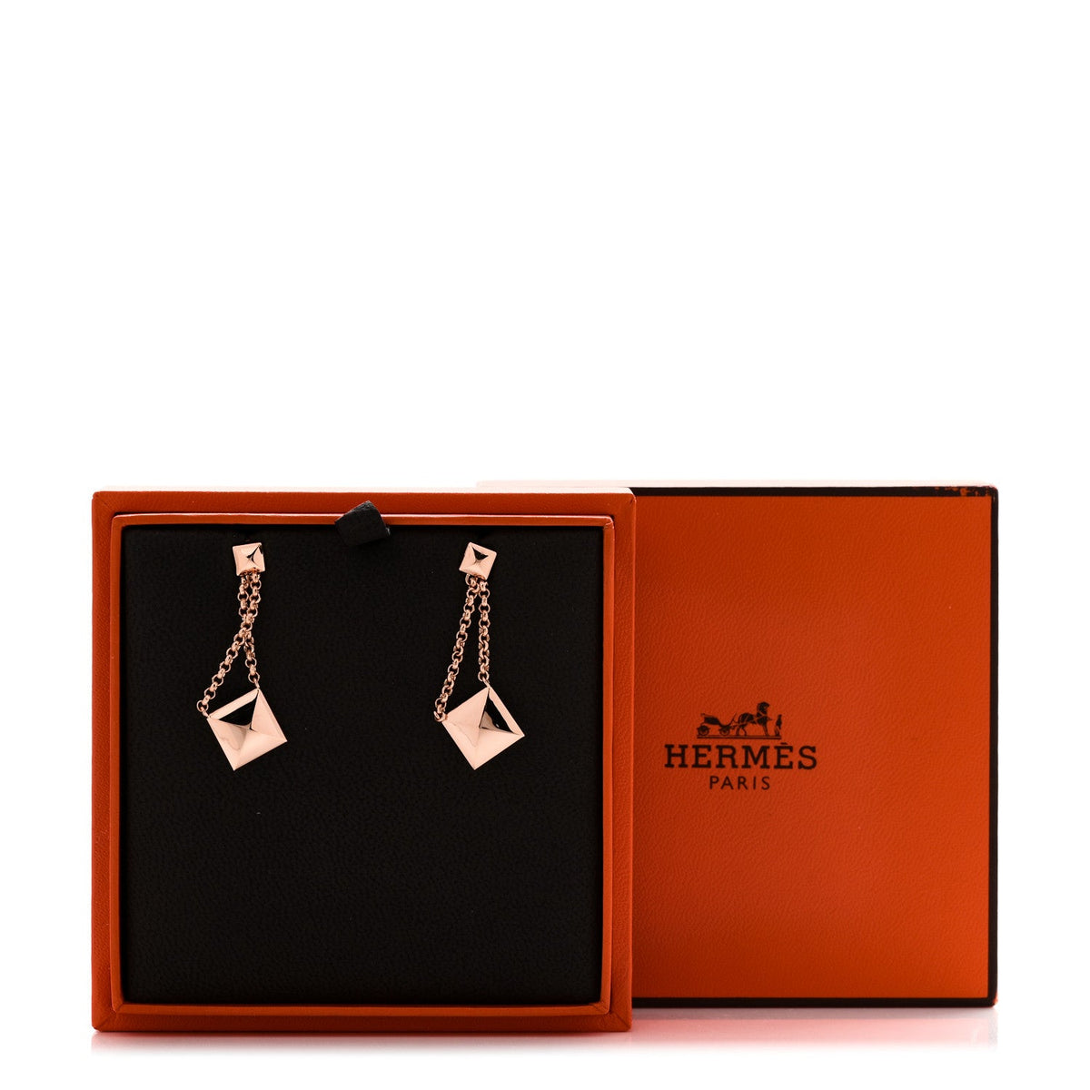 エルメス クルードゥH ピアス 18K ローズゴールド HERMES CLOU D'H EARRINGS 18K ROSE GOLD