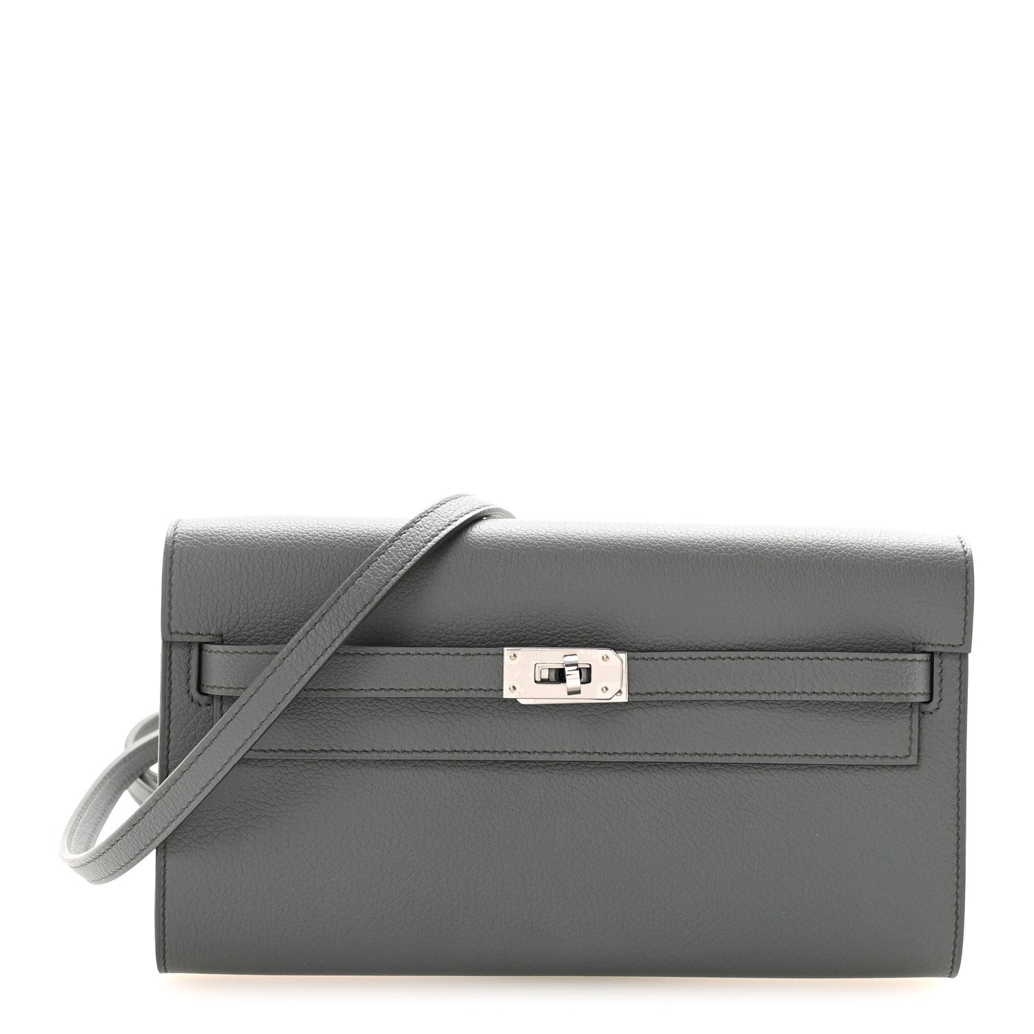 エルメス ケリートゥーゴー 長財布 Vert Amande エバーカラー シルバー金具 HERMES KELLY TO GO WALLET VERT AMANDE EVERCOLOR SILVER HARDWARE