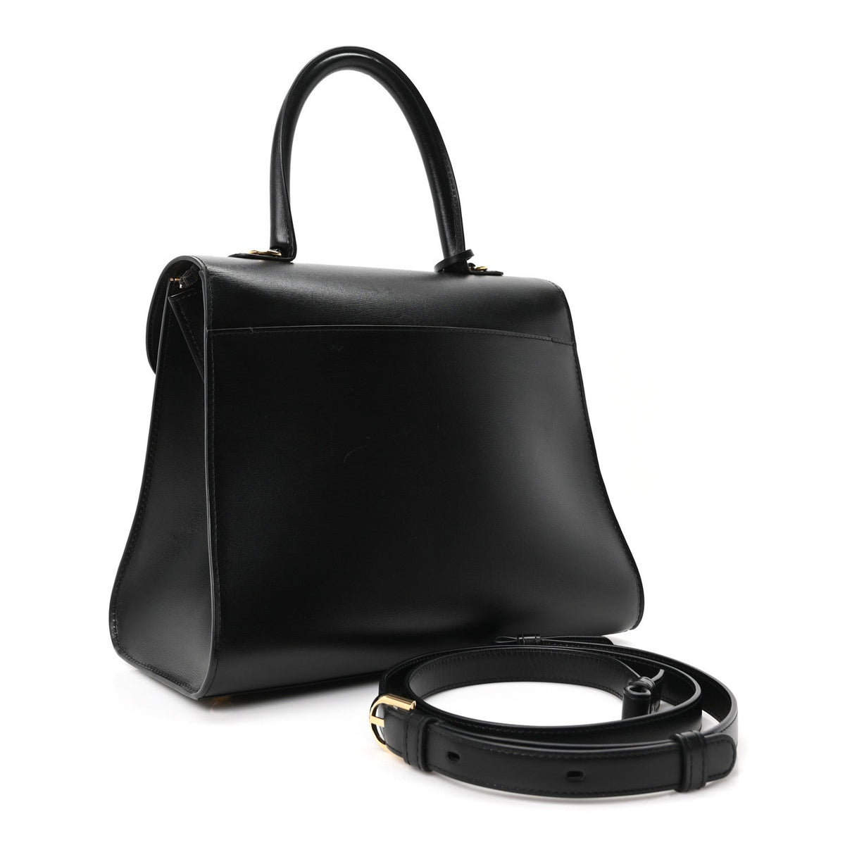 デルヴォー ブリヨン MM ショルダーバッグ Black ボックスカーフスキン ゴールド金具 DELVAUX BRILLANT MM SHOULDER BAG BLACK BOX CALFSKIN GOLD HARDWARE