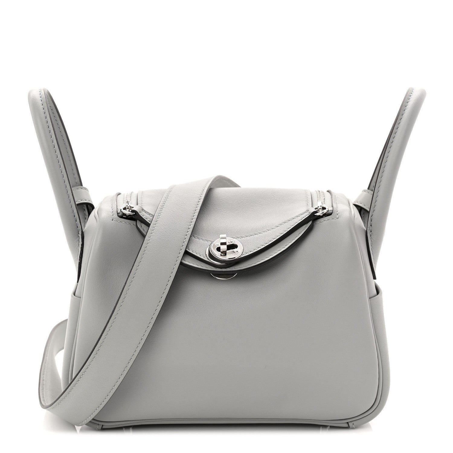 エルメス ミニリンディ 20 ヴェルソ Gris Pantin Caban スイフト シルバー金具 HERMES MINI LINDY 20 VERSO GRIS PANTIN CABAN SWIFT SILVER HARDWARE