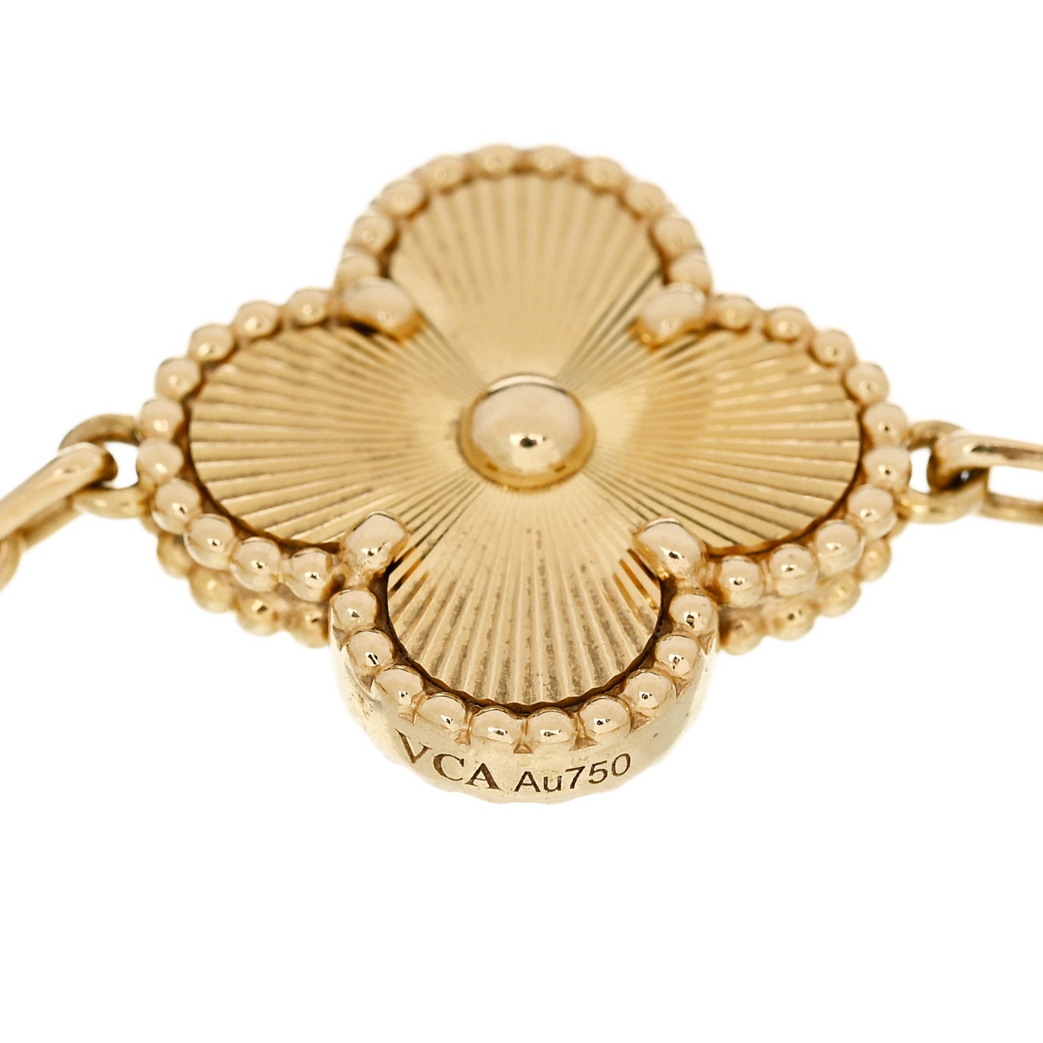 ヴァンクリーフ＆アーペル ヴィンテージアルハンブラ 5モチーフ ブレスレット ギョーシェ 18K イエローゴールド VAN CLEEF & ARPELS VINTAGE ALHAMBRA 5 MOTIFS BRACELET GUILLOCHÉ 18K YELLOW GOLD