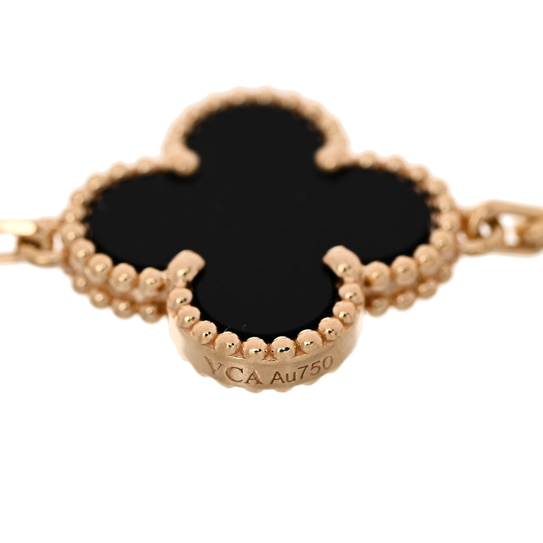 ヴァンクリーフ＆アーペル ヴィンテージアルハンブラ 5モチーフ ブレスレット ブラックオニキス 18K イエローゴールド VAN CLEEF & ARPELS VINTAGE ALHAMBRA 5 MOTIFS BRACELET BLACK ONYX 18K YELLOW GOLD