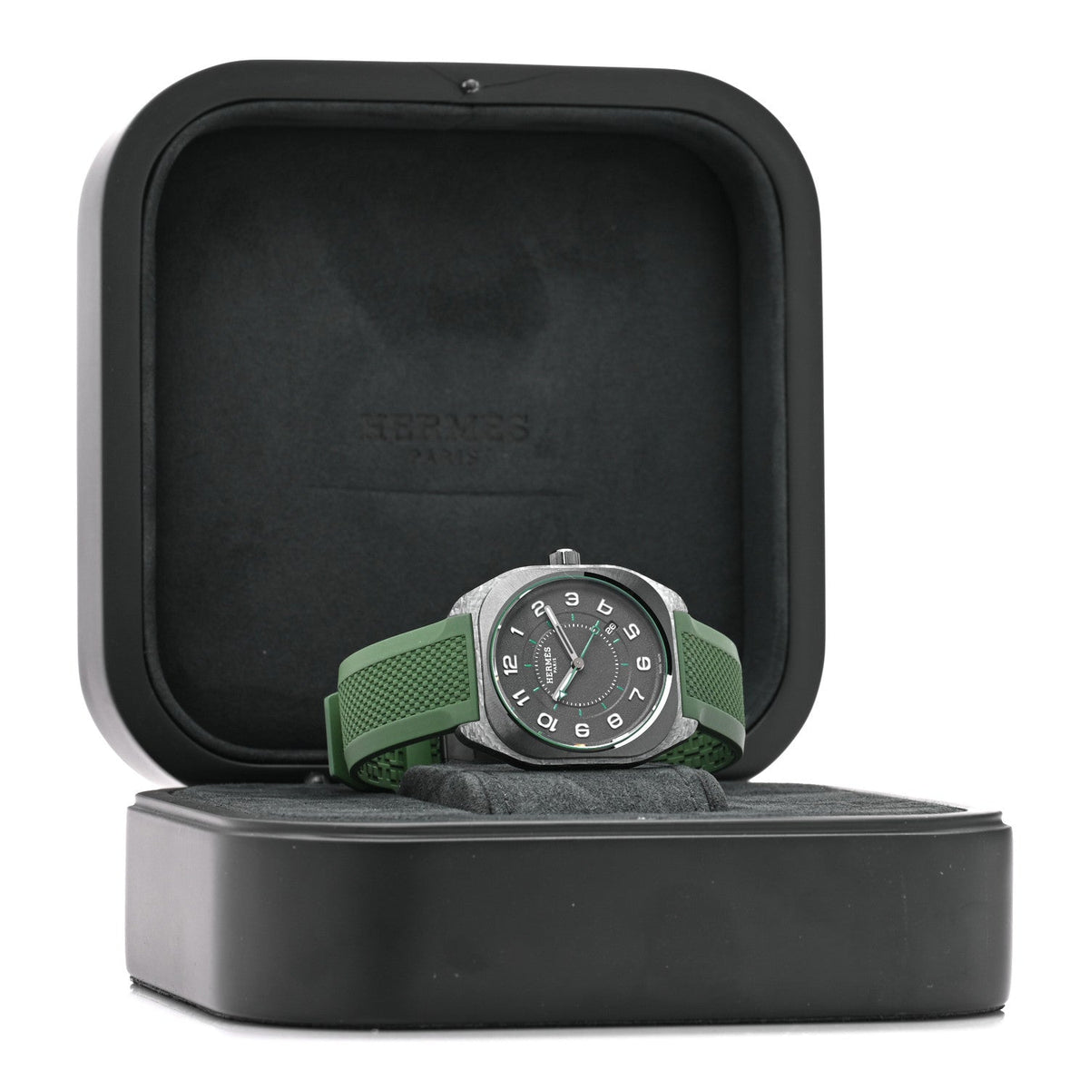 エルメス H08 ウォッチ 39mm グラスファイバーセラミック ヴェール ラバー HERMES H08 WATCH 39MM GLASS FIBER CERAMIC VERT RUBBER