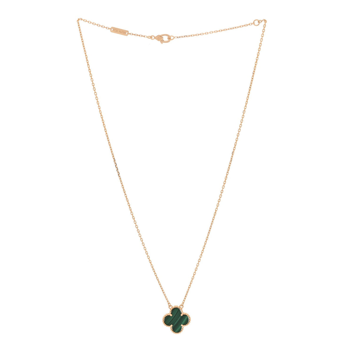 ヴァンクリーフ＆アーペル ヴィンテージアルハンブラ ペンダントネックレス マラカイト 18K イエローゴールド VAN CLEEF & ARPELS VINTAGE ALHAMBRA PENDANT NECKLACE MALACHITE 18K YELLOW GOLD