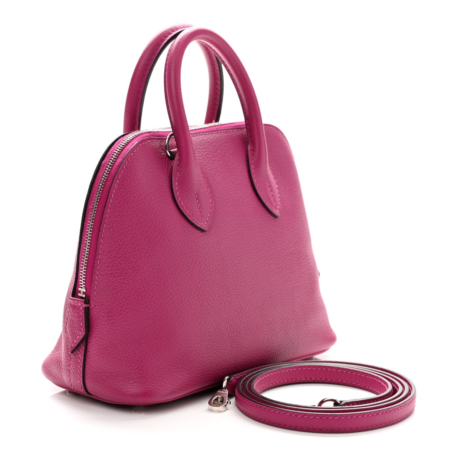 エルメス ミニ ボリード 1923 Rose Pourpre エバーカラー シルバー金具 HERMES MINI BOLIDE 1923 ROSE POURPRE EVERCOLOR SILVER HARDWARE
