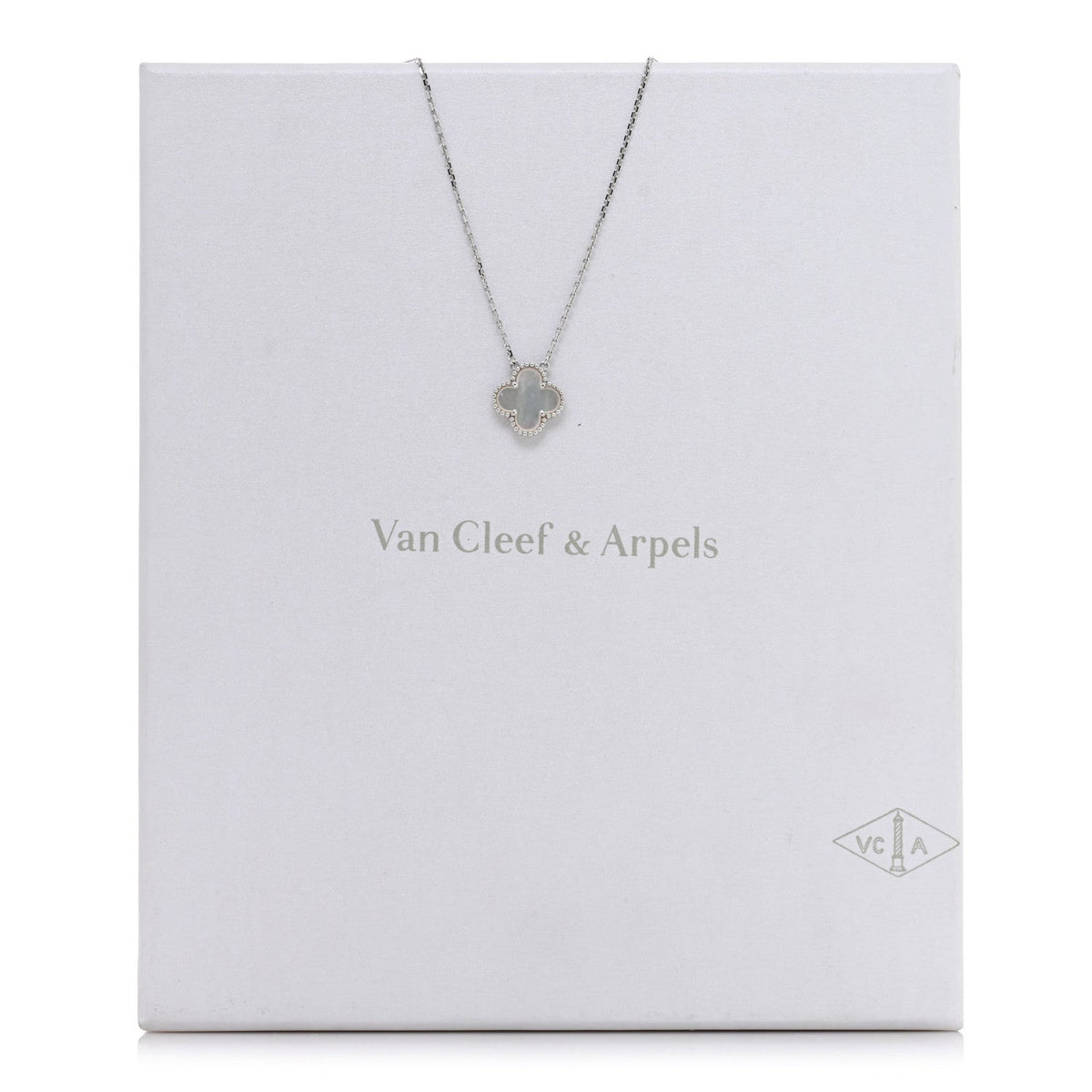 ヴァンクリーフ＆アーペル ヴィンテージアルハンブラ ペンダントネックレス マザーオブパール 18K ホワイトゴールド VAN CLEEF & ARPELS VINTAGE ALHAMBRA PENDANT NECKLACE MOTHER OF PEARL 18K WHITE GOLD
