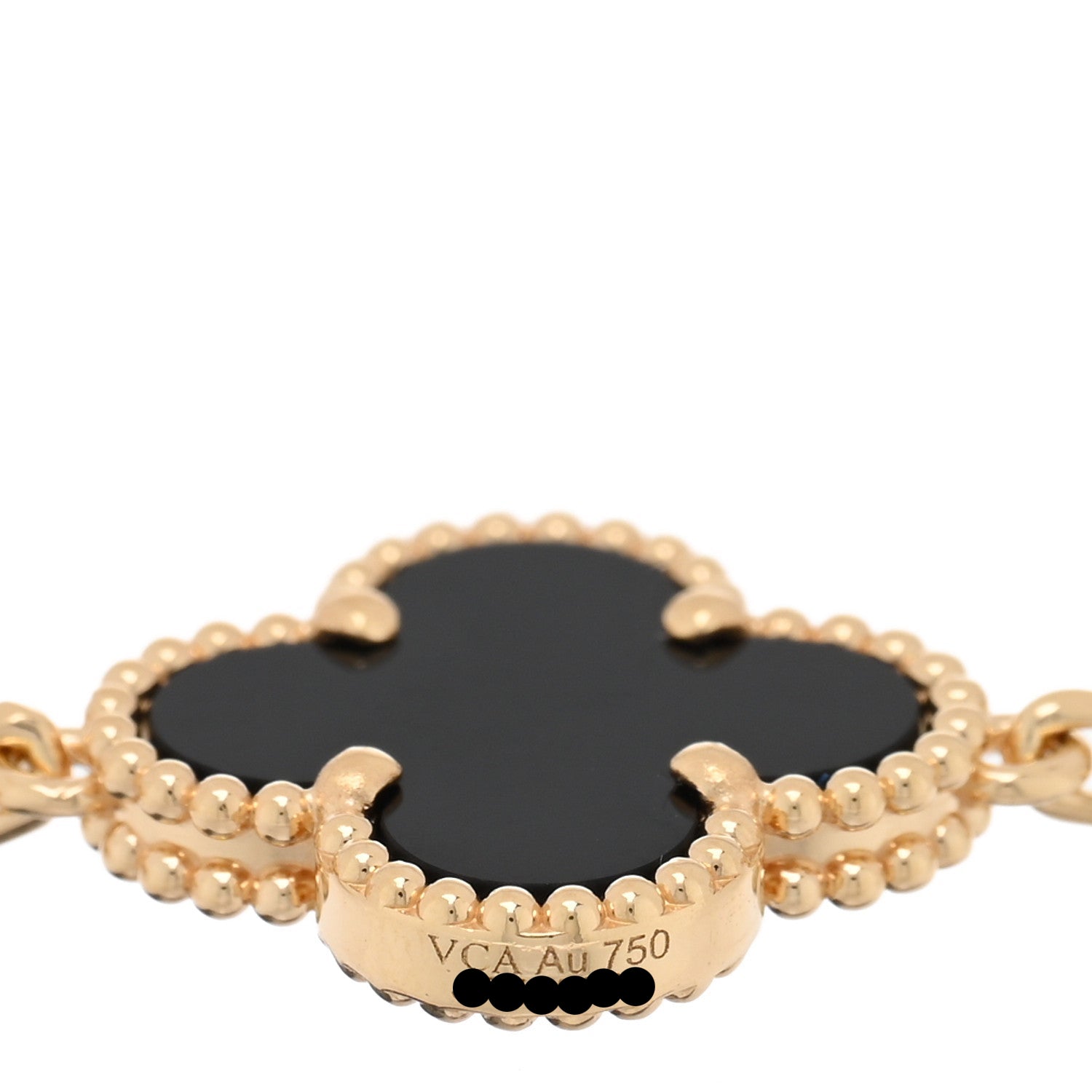 VAN CLEEF 18Kイエローゴールド ブラックオニキス 5モチーフ