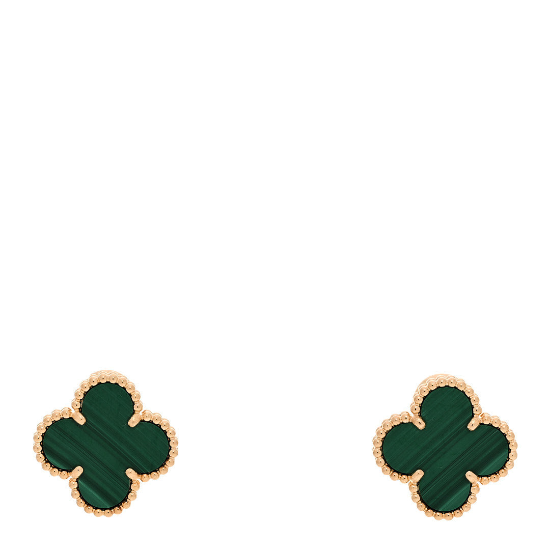 ヴァンクリーフ＆アーペル ヴィンテージアルハンブラ ピアス マラカイト 18K イエローゴールド VAN CLEEF & ARPELS VINTAGE ALHAMBRA EARRINGS MALACHITE 18K YELLOW GOLD