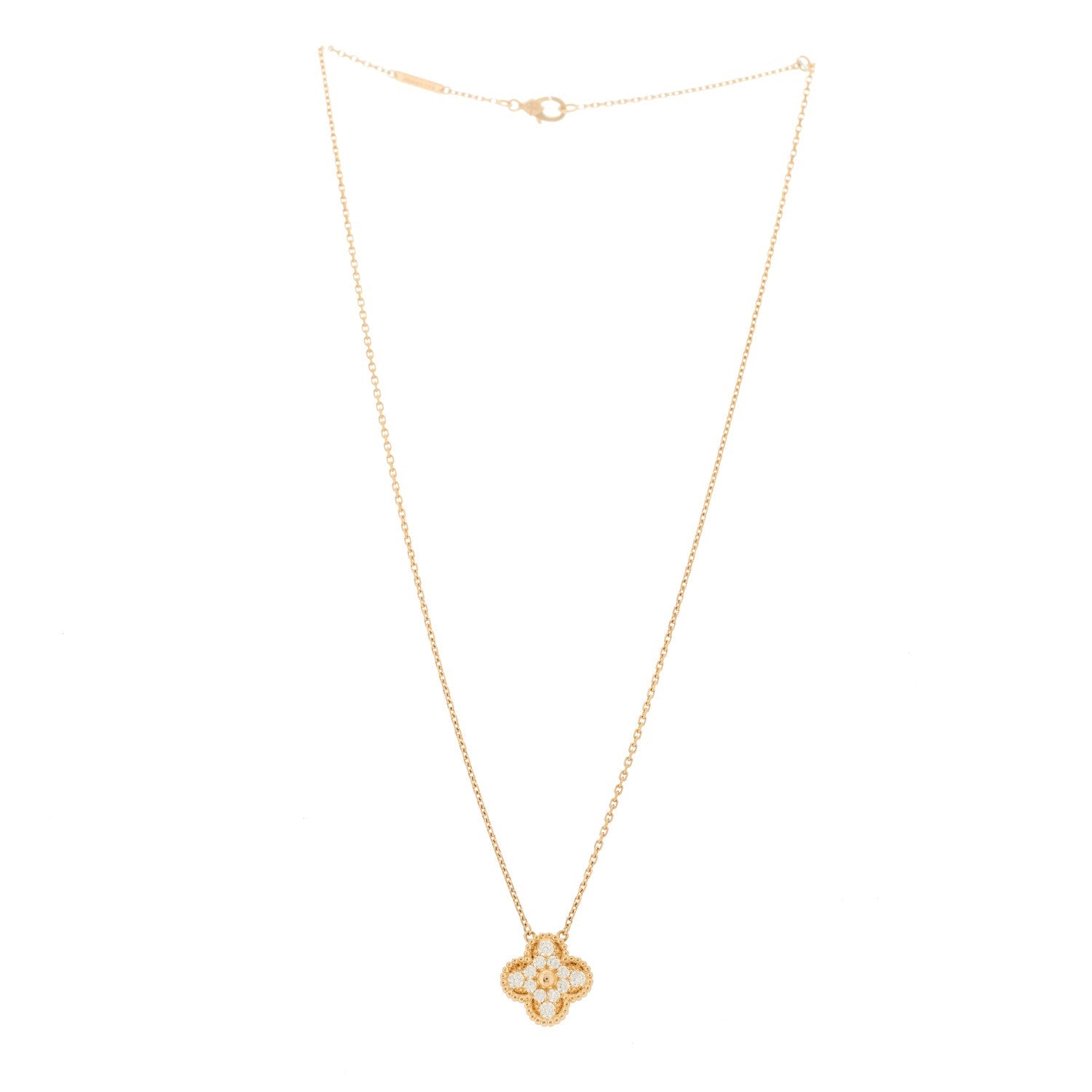 ヴァンクリーフ＆アーペル ヴィンテージアルハンブラ ペンダントネックレス ダイヤモンド 18K ローズゴールド VAN CLEEF & ARPELS VINTAGE ALHAMBRA PENDANT NECKLACE DIAMOND 18K ROSE GOLD