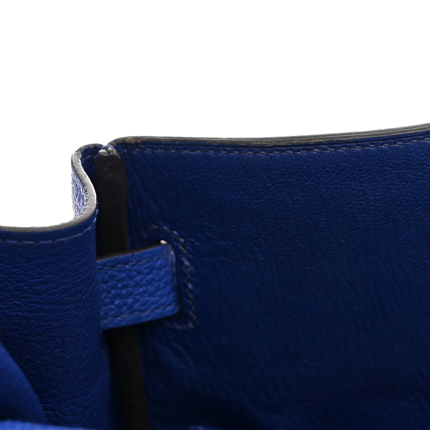 HERMES KELLY 35 RETOURNE BLEU ELECTRIQUE TOGO SILVER HARDWARE