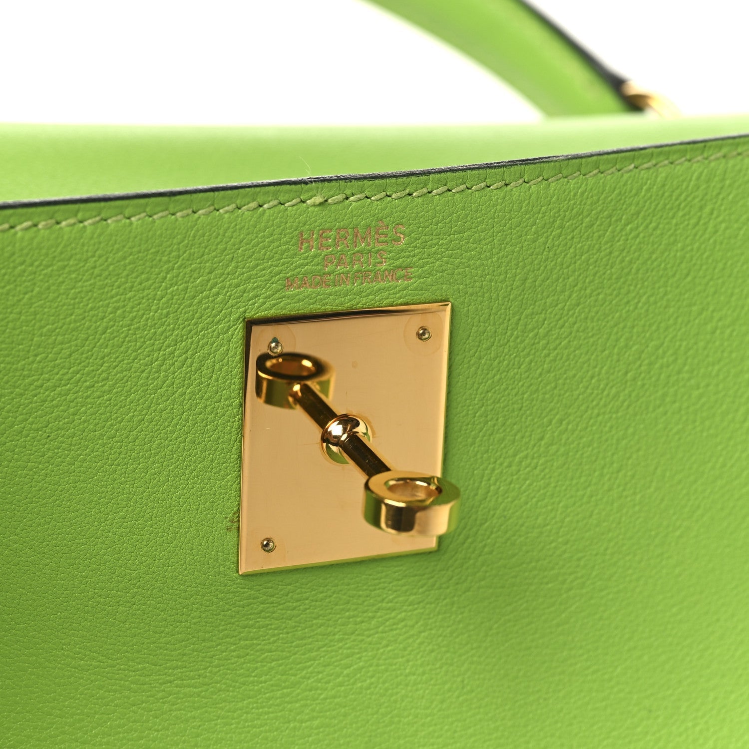 HERMES KELLY 28 RETOURNE VERT CRU VEAU GULLIVER GOLD HARDWARE