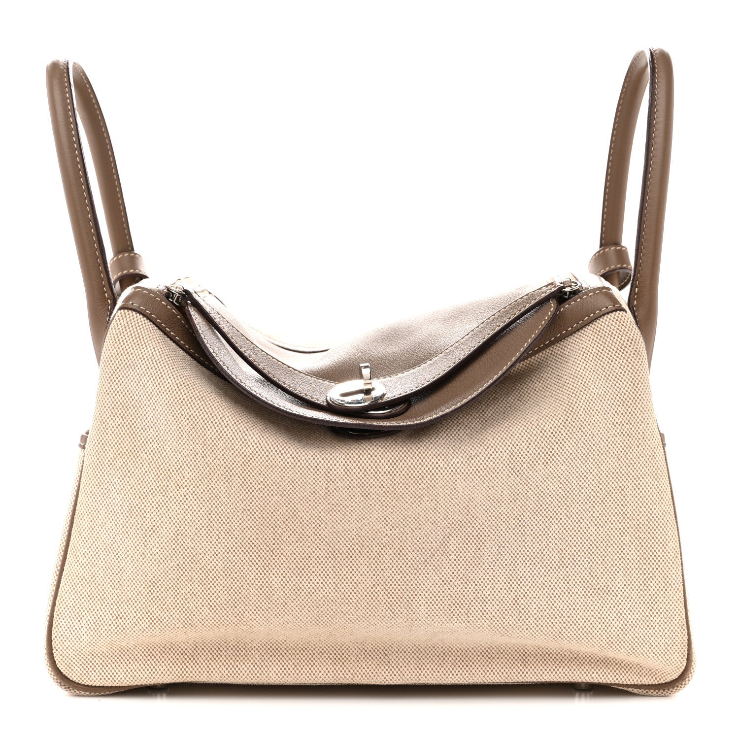エルメス リンディ 30 Ecru Etoupe スイフト / トワル シルバー金具 HERMES LINDY 30 ECRU ETOUPE SWIFT / TOILE SILVER HARDWARE