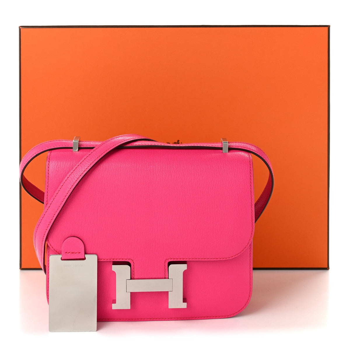 エルメス ミニコンスタンス 18 Rose Pop シェーブル シャムキラ シルバー金具 HERMES MINI CONSTANCE 18 ROSE POP CHEVRE CHAMKILA SILVER HARDWARE