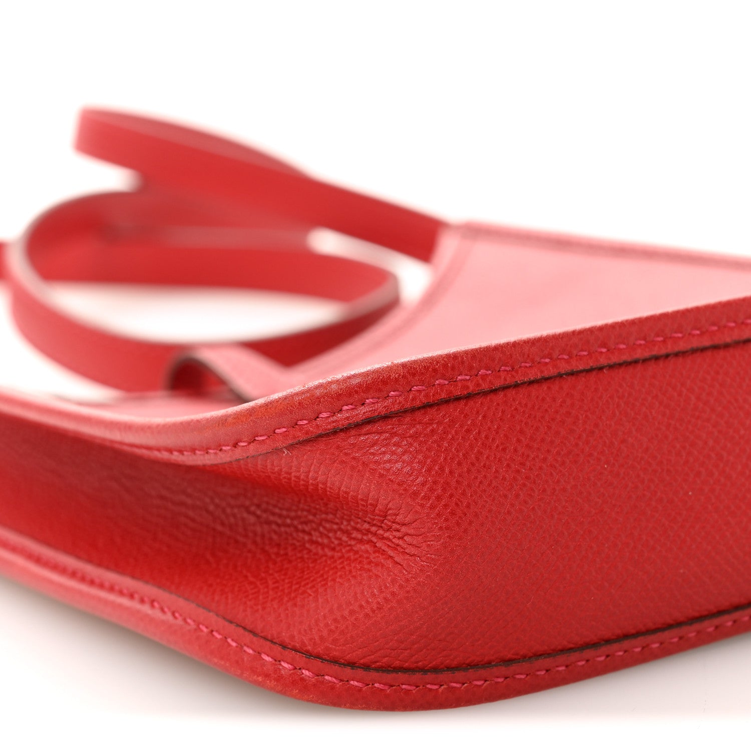 エルメス ミニエヴリン TPM Rouge Casaque エプソン シルバー金具 HERMES MINI EVELYNE TPM ROUGE CASAQUE EPSOM SILVER HARDWARE