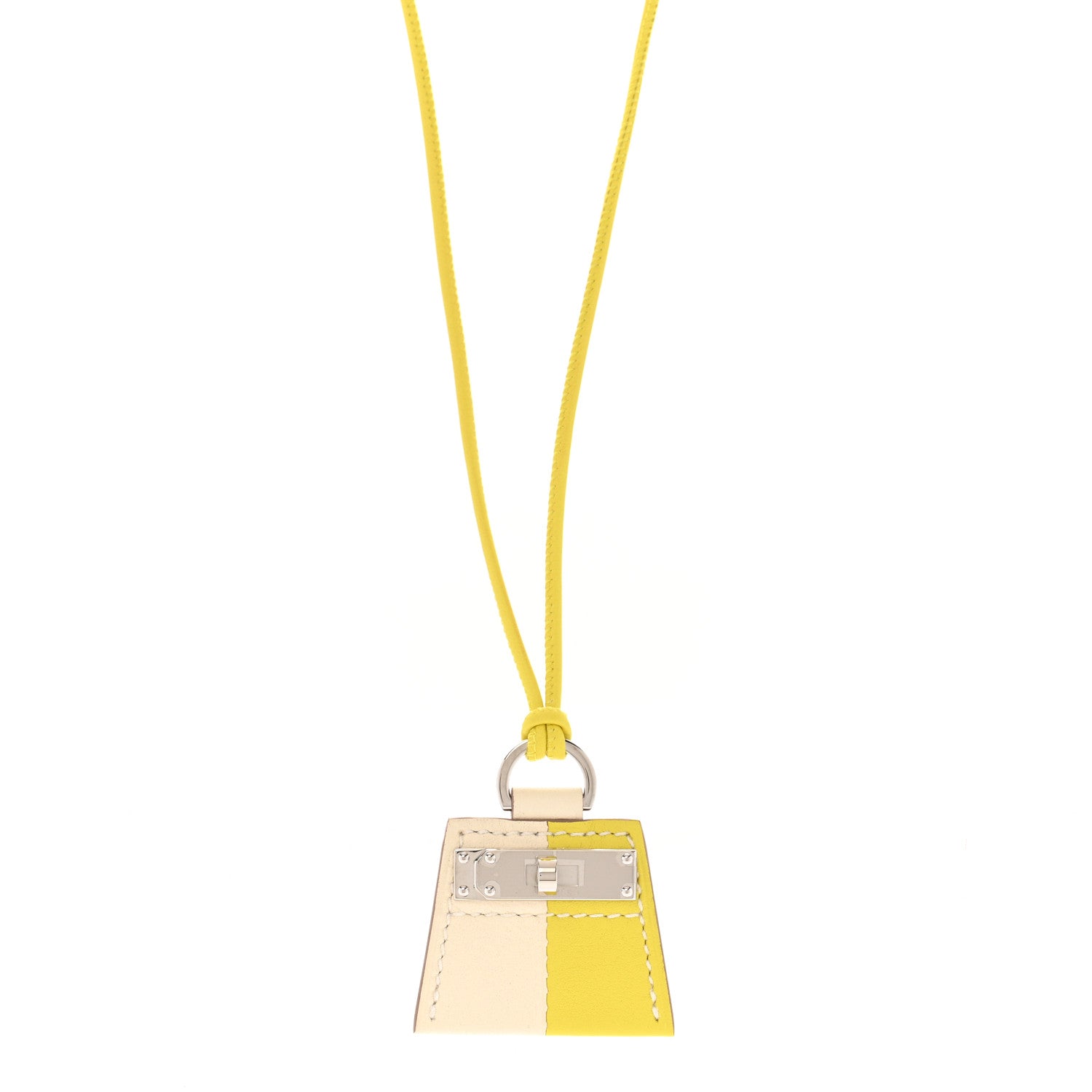 Hermès Swift Mon Petit Small Kelly Pendant Necklace Nata Lime