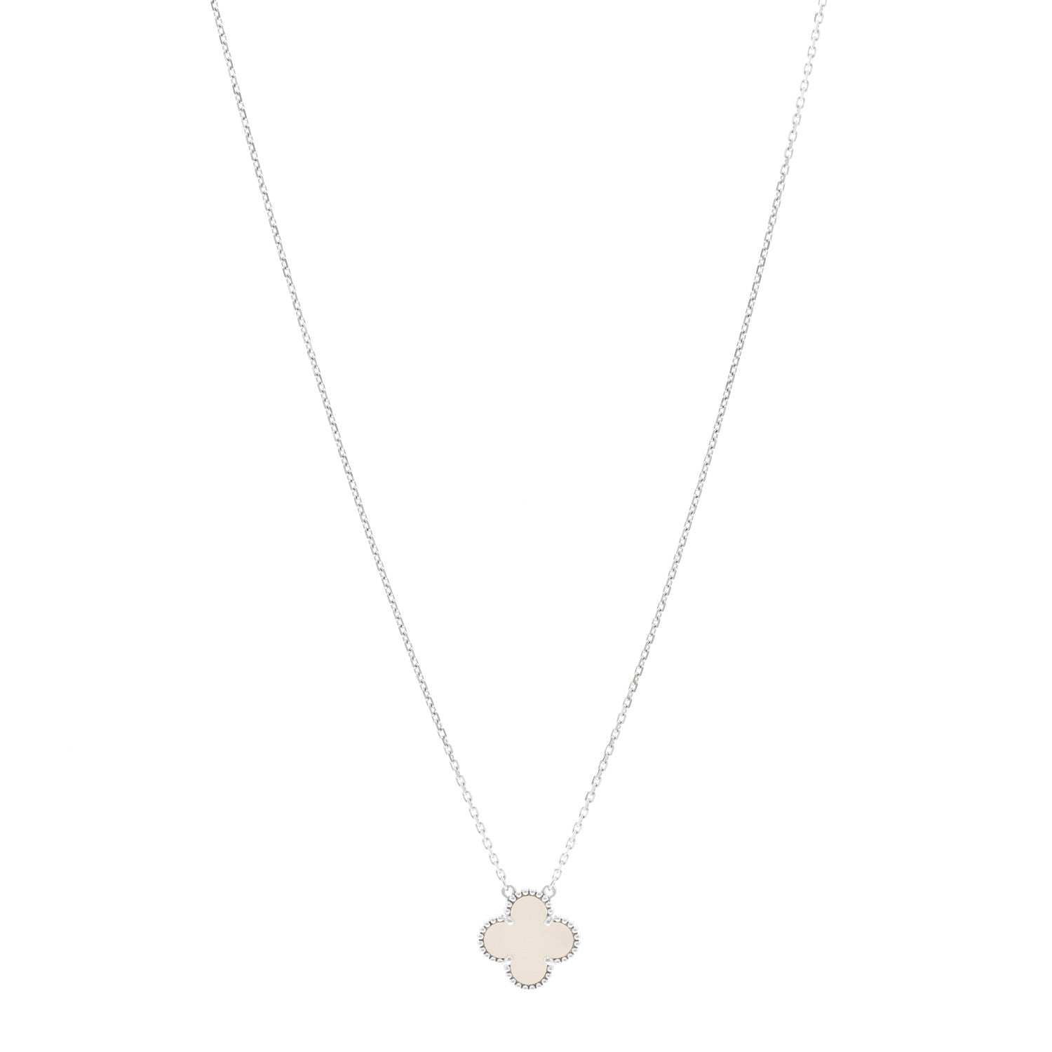 ヴァンクリーフ＆アーペル ヴィンテージアルハンブラ ペンダントネックレス マザーオブパール 18K ホワイトゴールド VAN CLEEF & ARPELS VINTAGE ALHAMBRA PENDANT NECKLACE MOTHER OF PEARL 18K WHITE GOLD