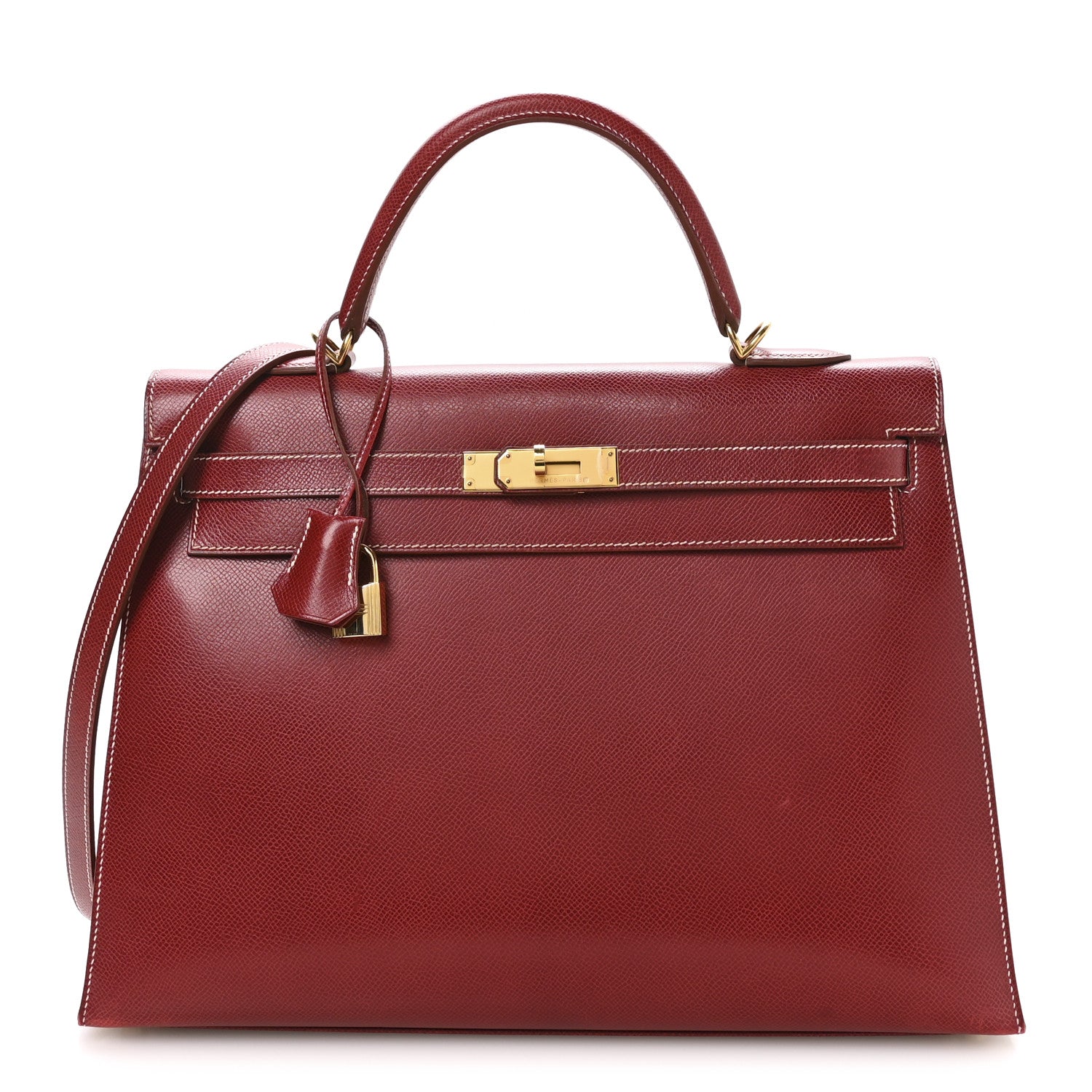 HERMES KELLY 35 SELLIER ROUGE VIF EPSOM GOLD HARDWARE