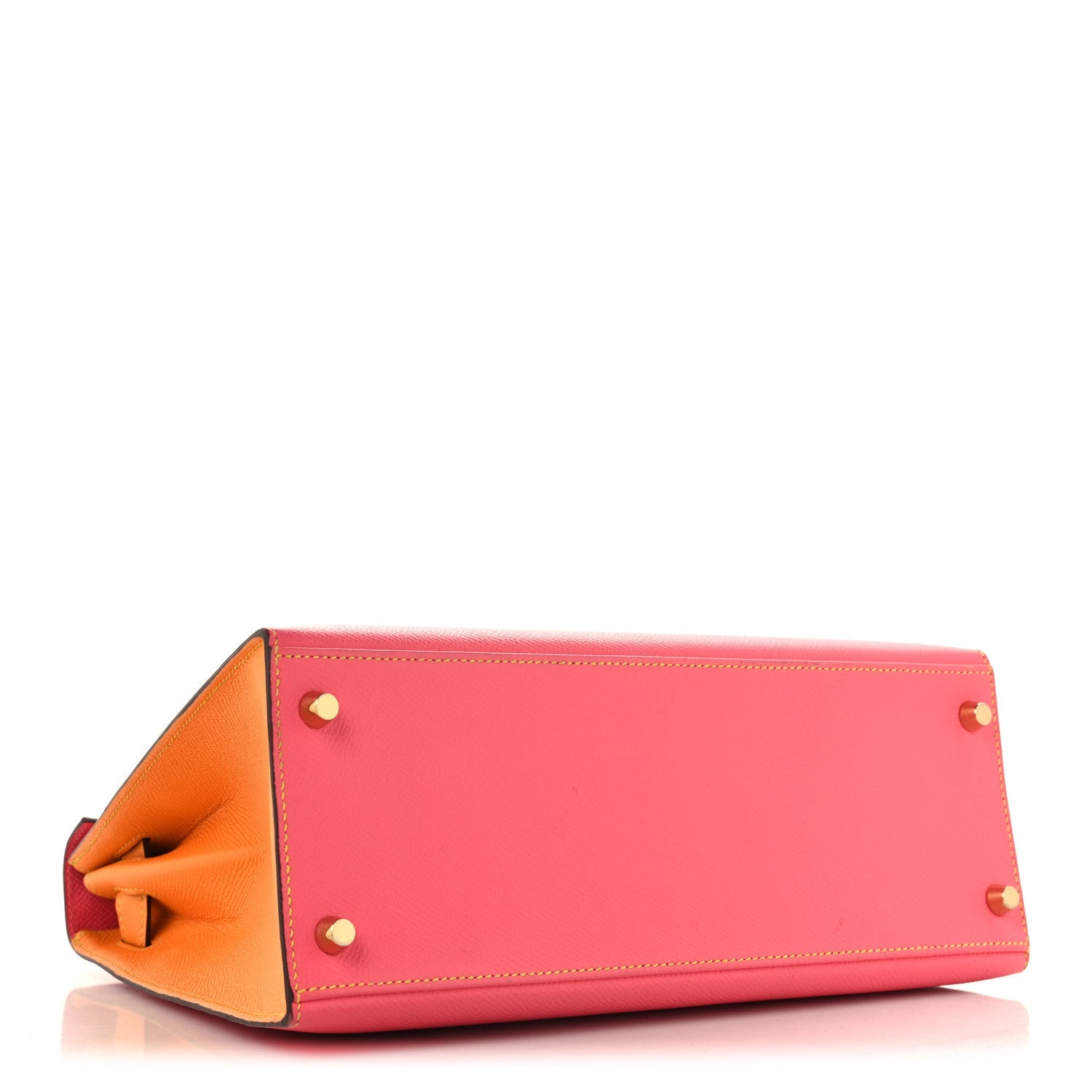 エルメス ケリー 28 HSS パーソナルオーダー 外縫い Rose Azalee Jaune D'or エプソン ゴールド金具 HERMES KELLY 28 HSS PERSONAL ORDER SELLIER ROSE AZALEE JAUNE D'OR EPSOM GOLD HARDWARE