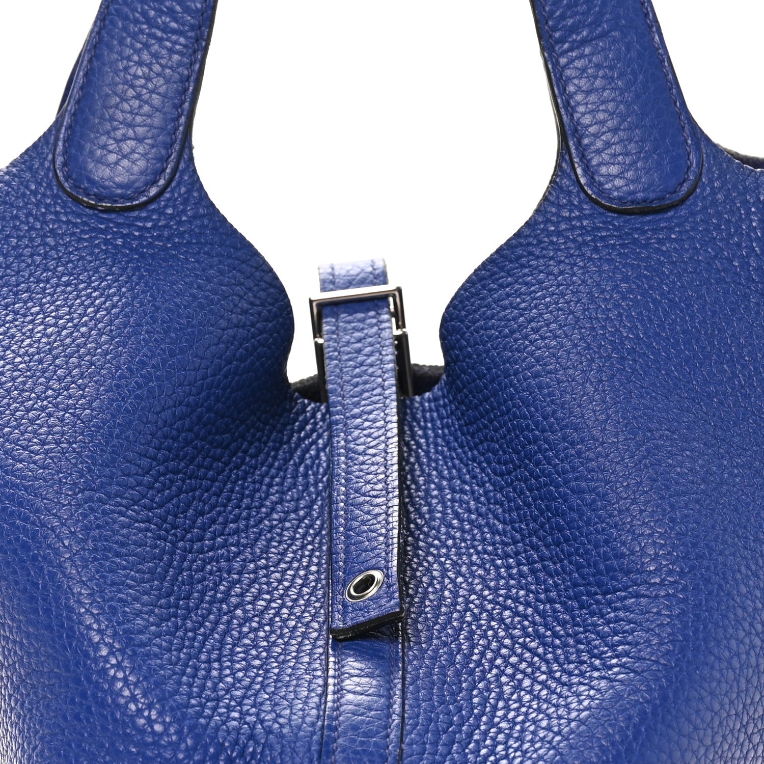 HERMES PICOTIN MM 22 BLEU ELECTRIQUE TAURILLON CLEMENCE SILVER HARDWARE