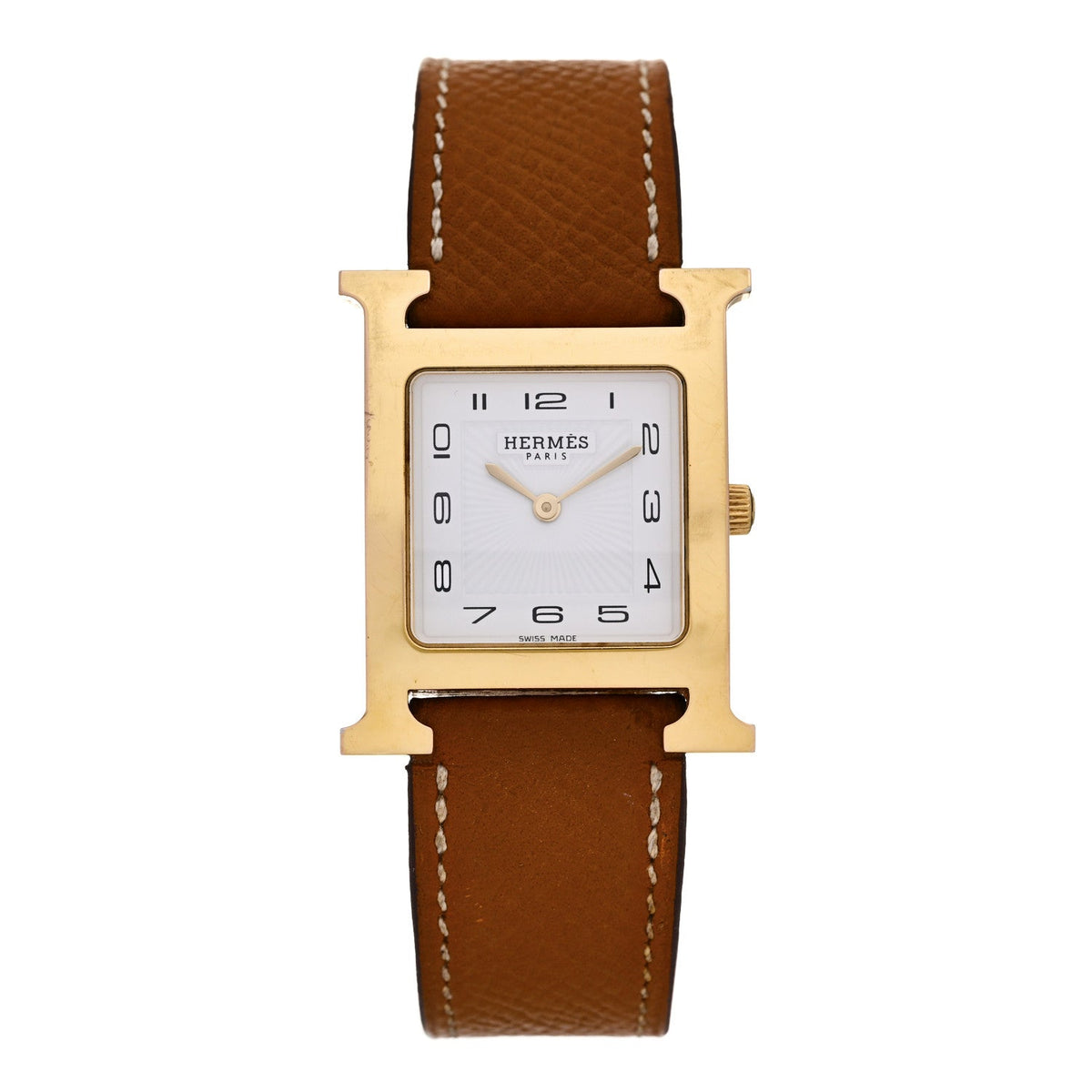 エルメス Hウォッチ クォーツ 26mm ステンレス Gold エプソン HERMES HEURE H QUARTZ WATCH 26MM STAINLESS STEEL GOLD EPSOM