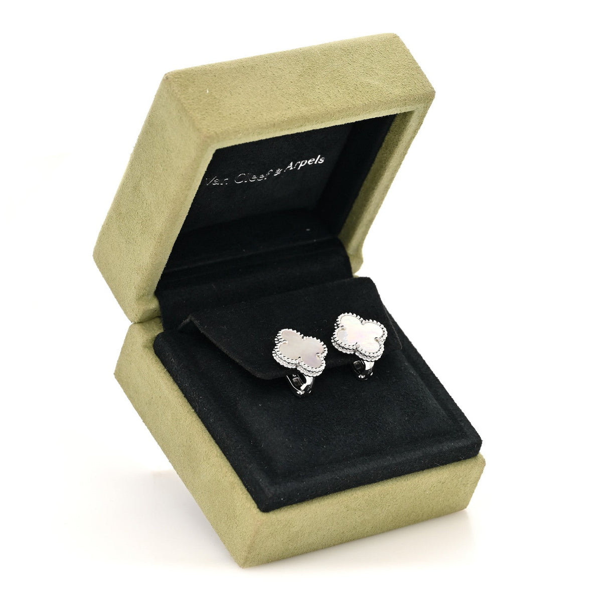 ヴァンクリーフ＆アーペル ヴィンテージアルハンブラ ピアス マザーオブパール 18K ホワイトゴールド VAN CLEEF & ARPELS VINTAGE ALHAMBRA EARRINGS MOTHER OF PEARL 18K WHITE GOLD