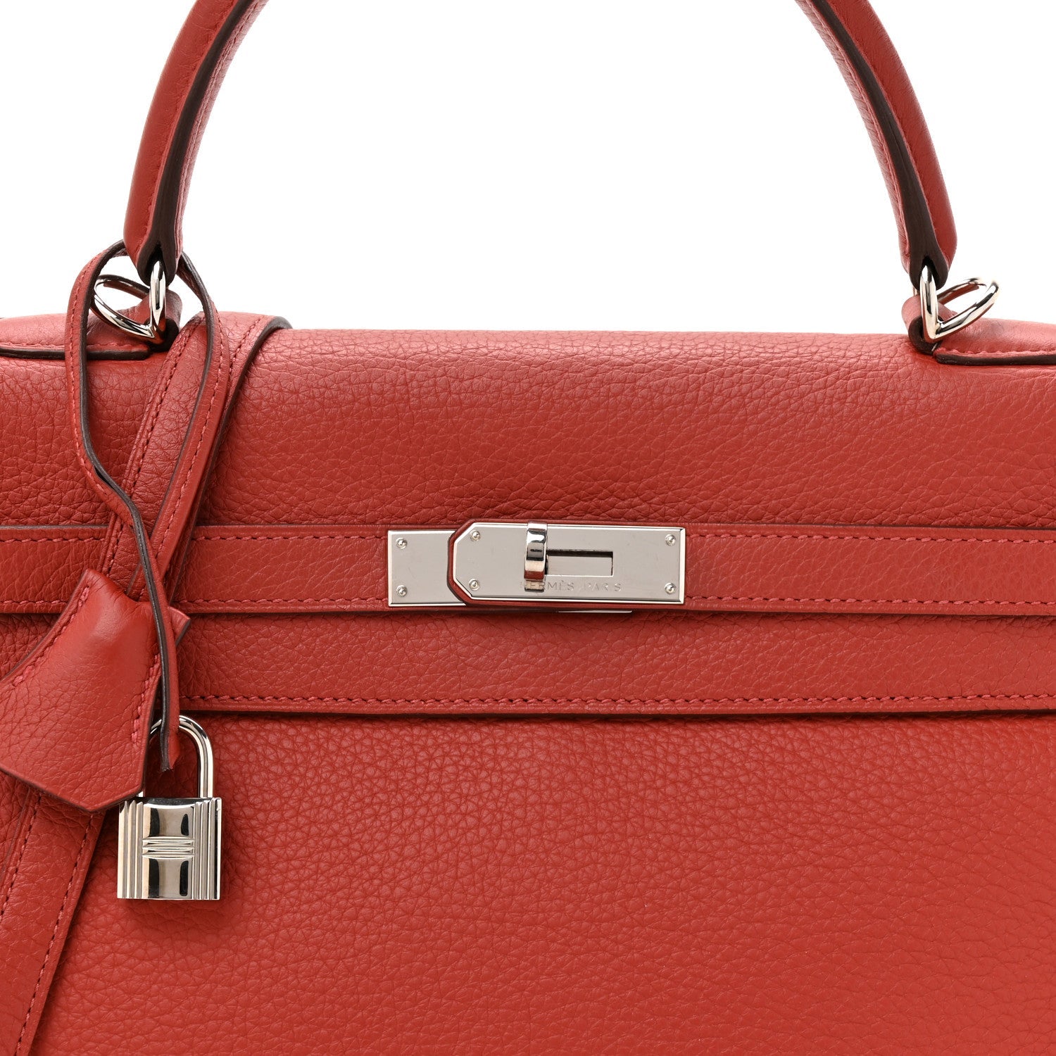 HERMES KELLY 35 RETOURNE ROUGE VENETIAN TOGO SILVER HARDWARE